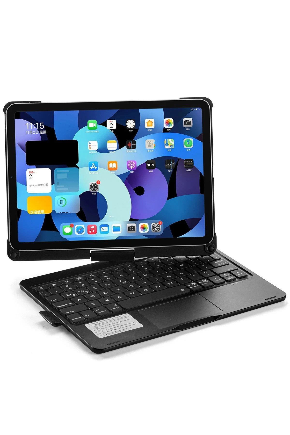 Newface iPad Pro 11 (2021) Kılıf Magic Dönen Klavyeli Tablet Kılıf - Siyah