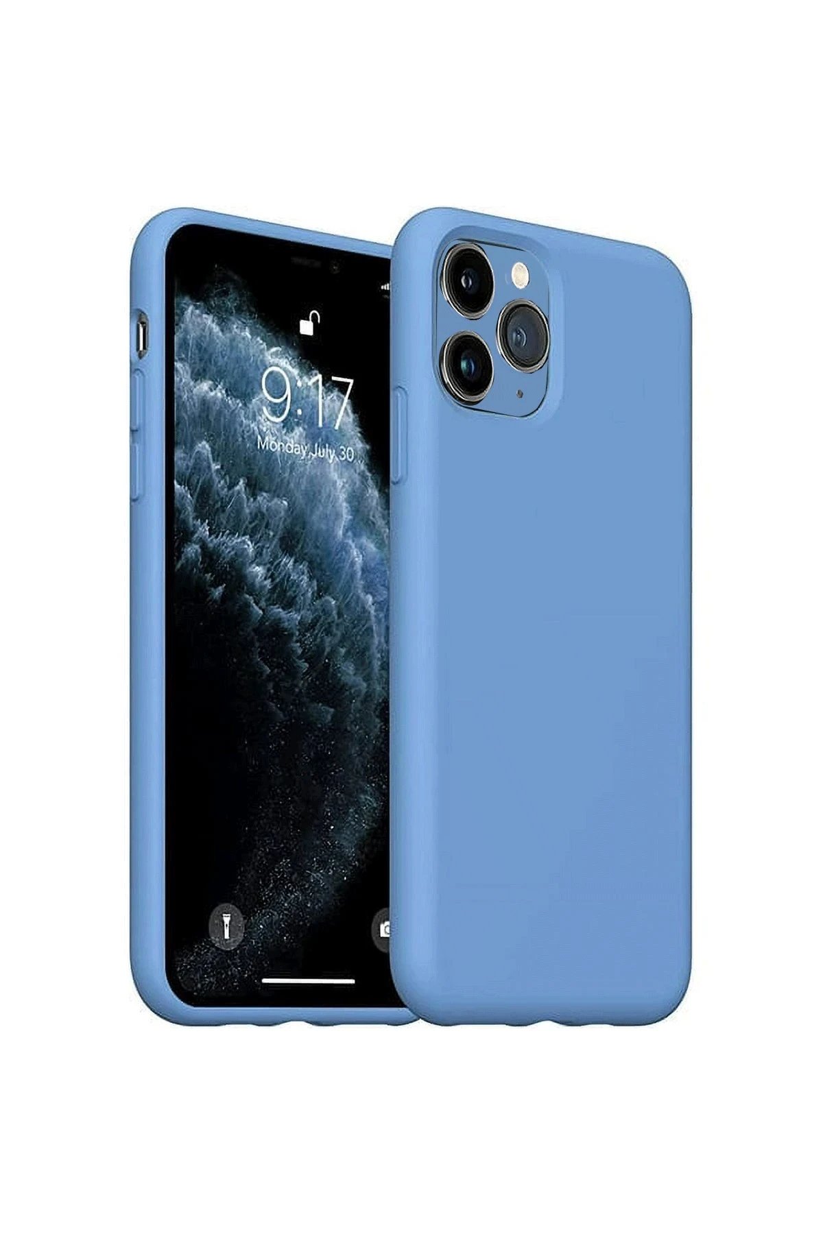 Newface iPhone 11 Pro Max Kılıf Nano içi Kadife Silikon - Mavi