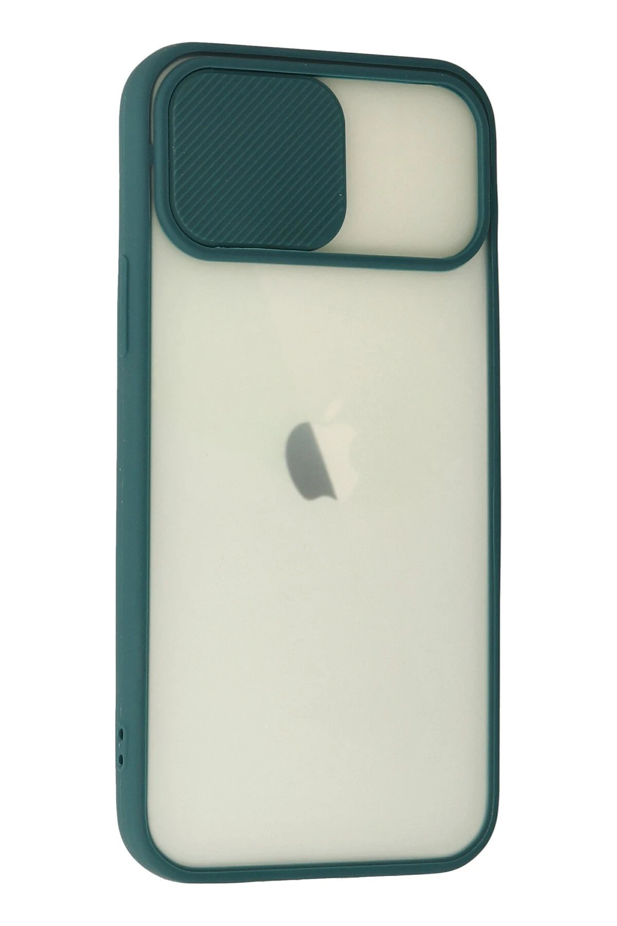 Newface iPhone 12 Kılıf Palm Buzlu Kamera Sürgülü Silikon - Yeşil