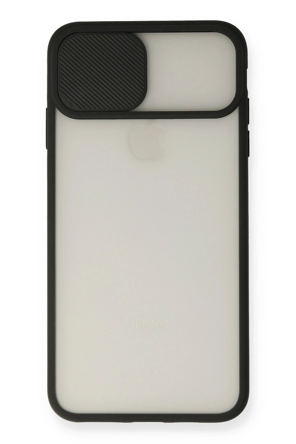 Newface iPhone XS Max Kılıf Palm Buzlu Kamera Sürgülü Silikon - Siyah