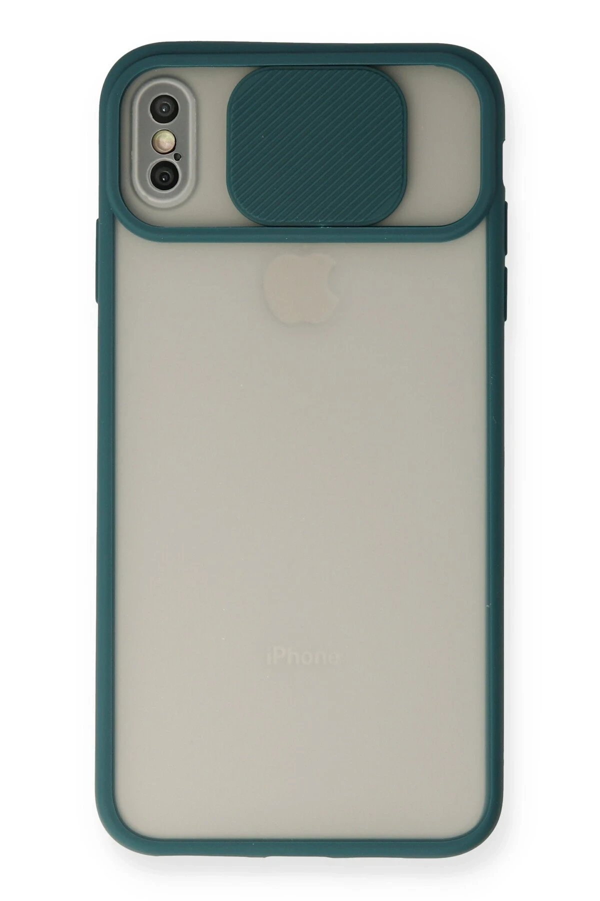 Newface iPhone XS Max Kılıf Palm Buzlu Kamera Sürgülü Silikon - Yeşil