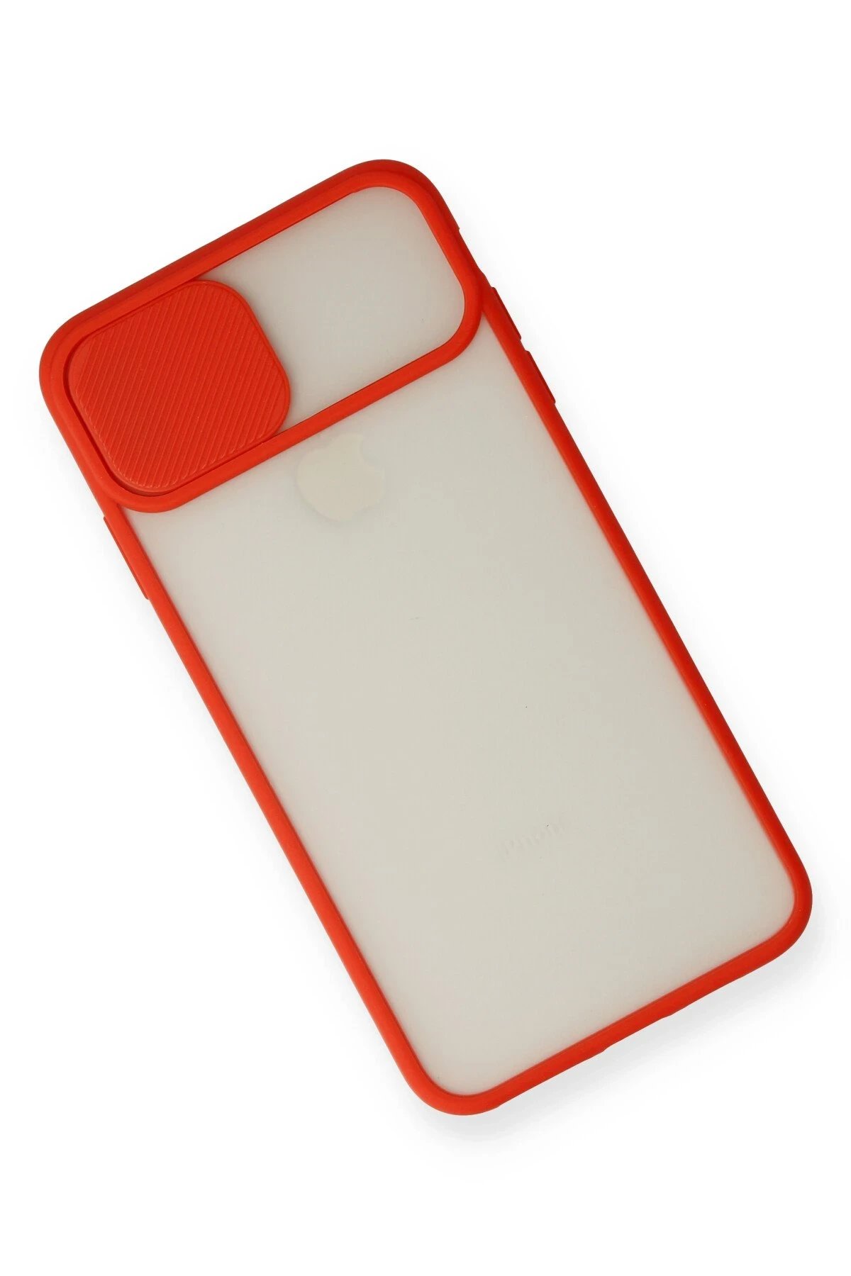 Newface iPhone XS Max Kılıf Palm Buzlu Kamera Sürgülü Silikon - Kırmızı