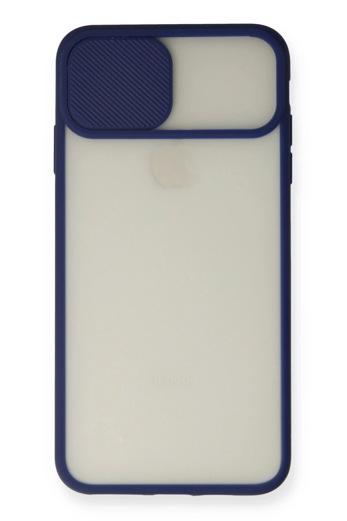 Newface iPhone XS Max Kılıf Palm Buzlu Kamera Sürgülü Silikon - Lacivert