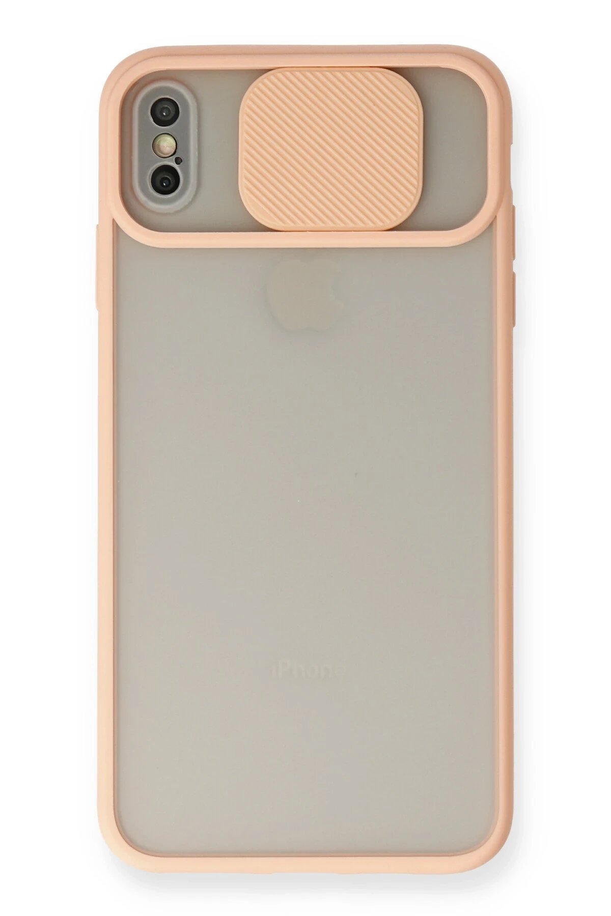 Newface iPhone XS Max Kılıf Palm Buzlu Kamera Sürgülü Silikon - Pembe