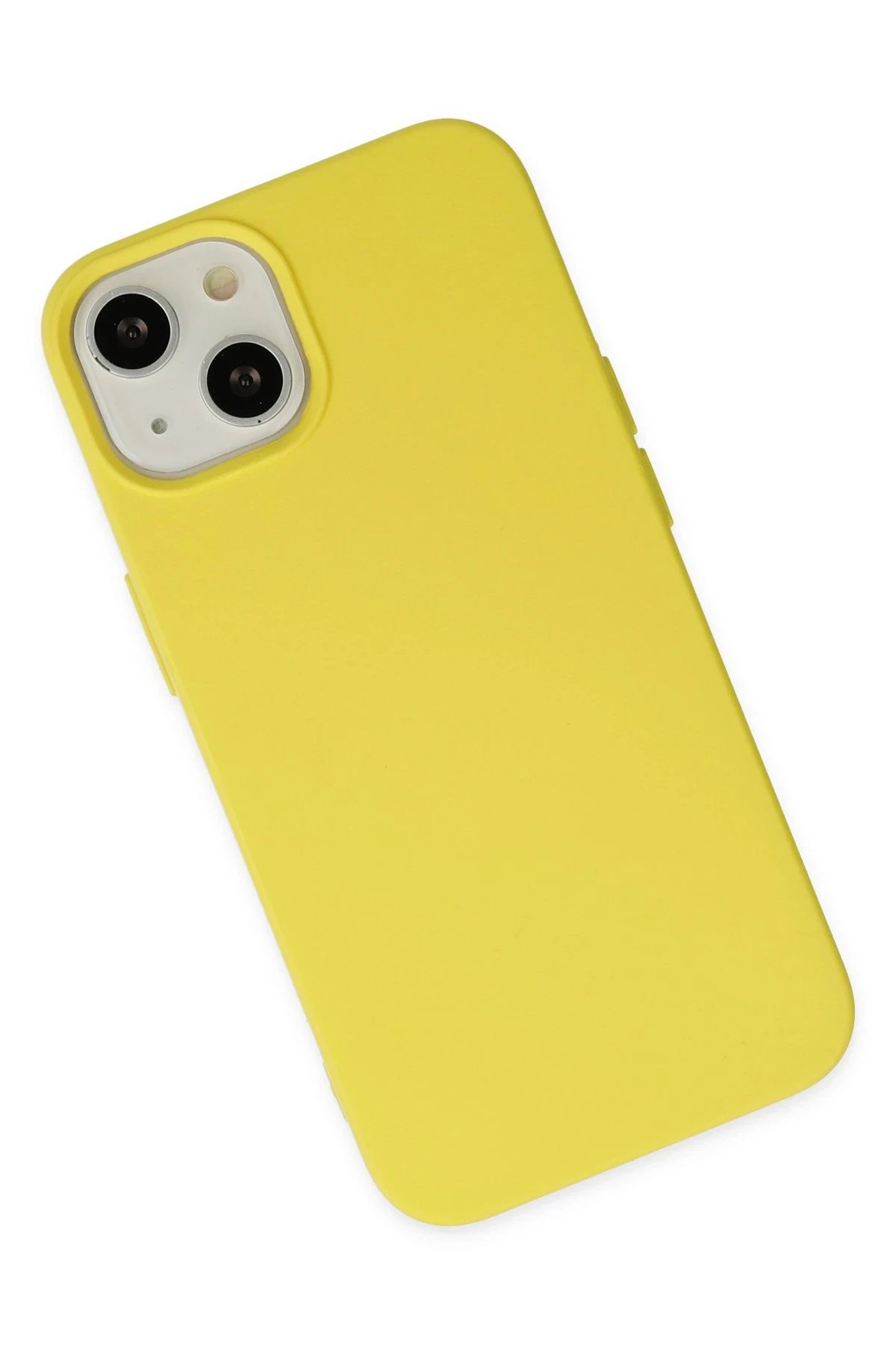 Newface iPhone 14 Plus Kılıf Nano içi Kadife Silikon - Sarı