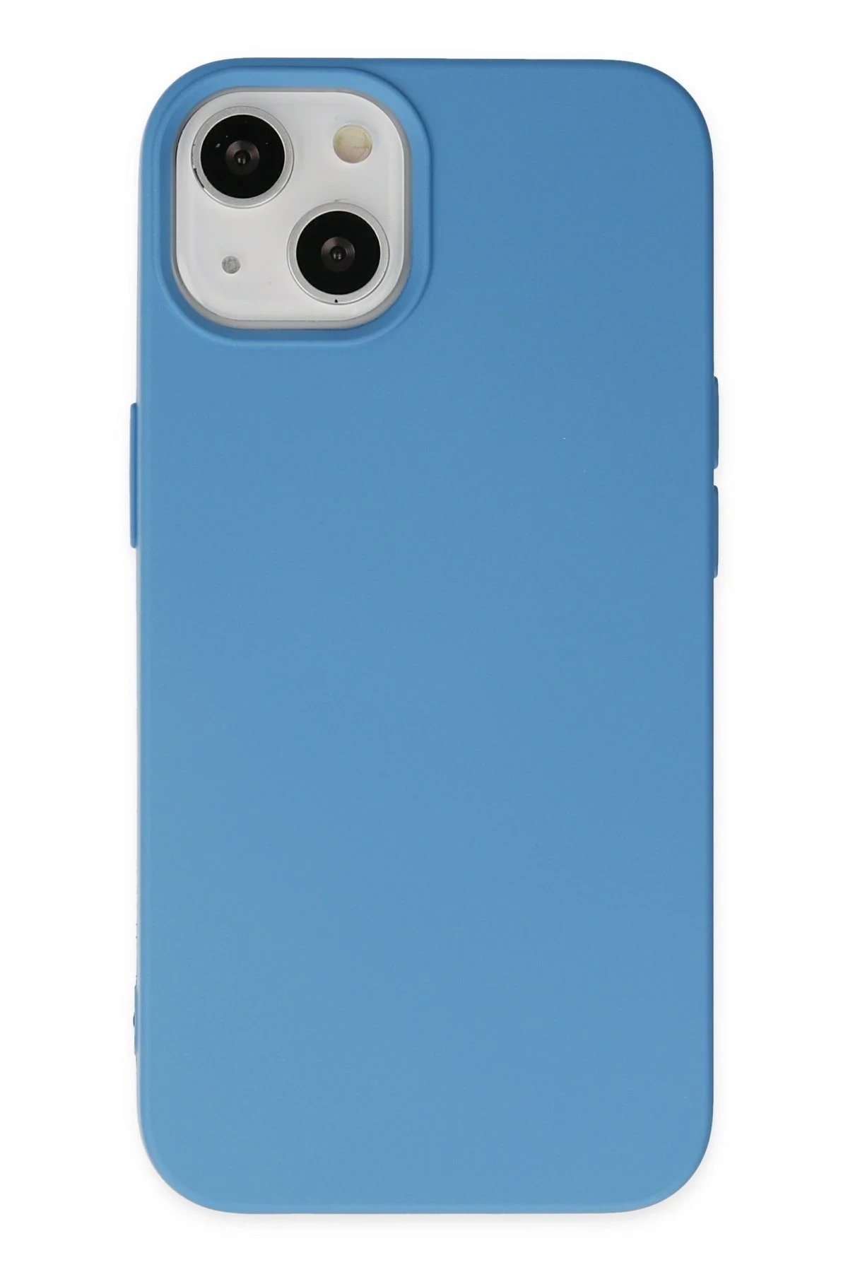 Newface iPhone 14 Plus Kılıf Nano içi Kadife Silikon - Mavi