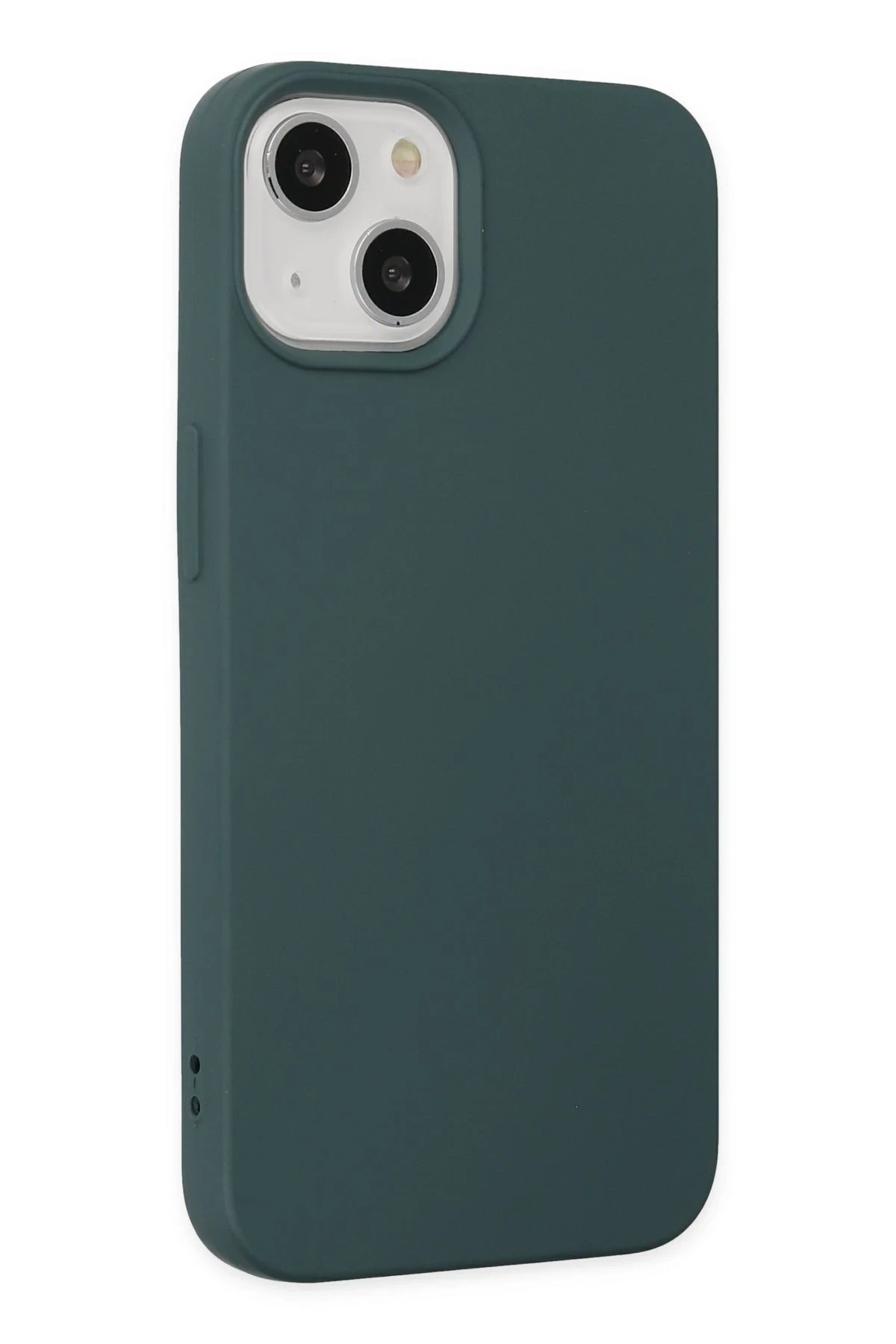 Newface iPhone 14 Plus Kılıf Nano içi Kadife Silikon - Koyu Yeşil