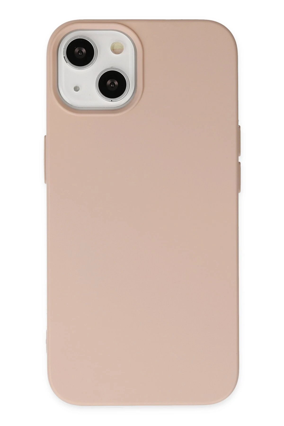 Newface iPhone 14 Plus Kılıf Nano içi Kadife Silikon - Pudra