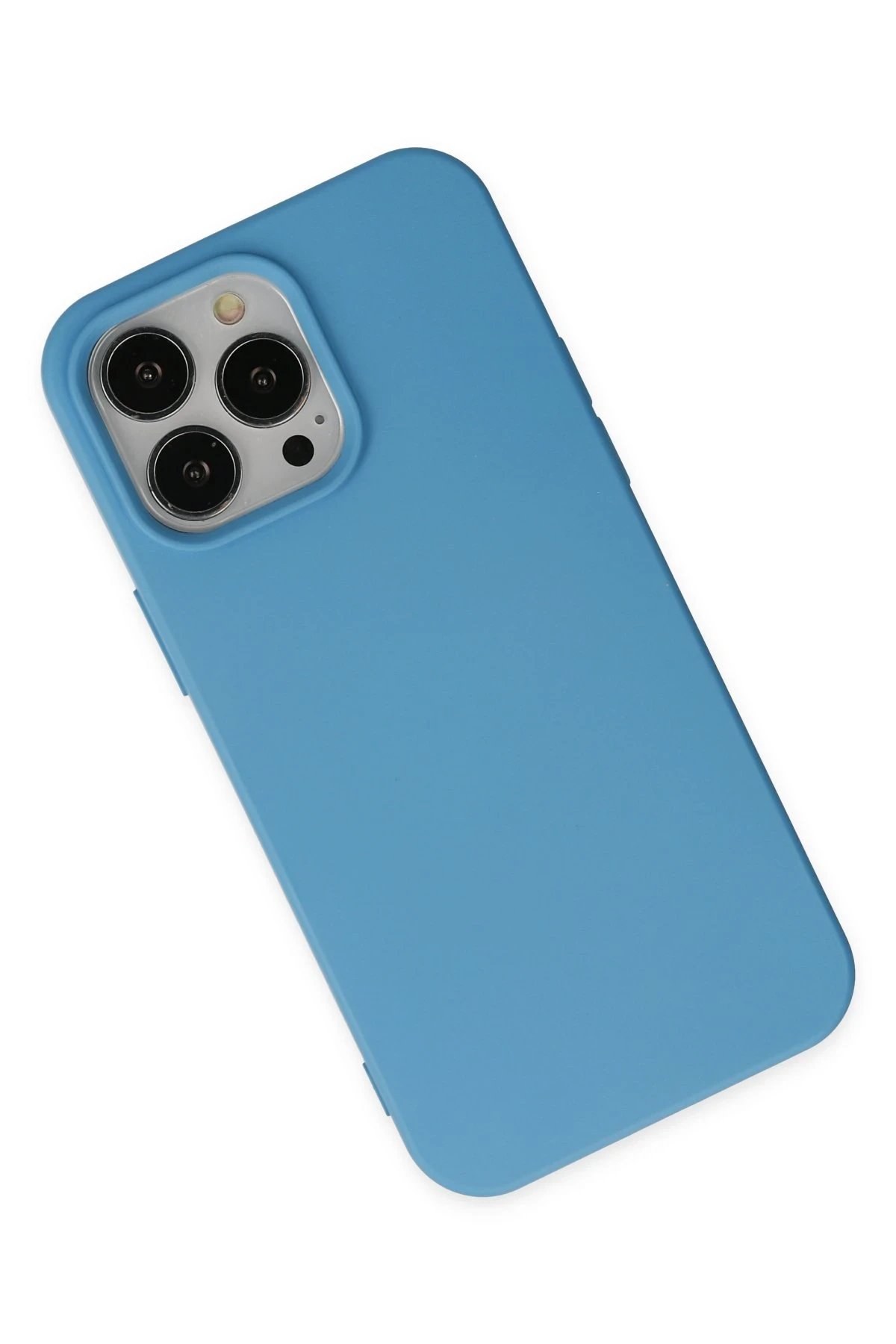 Newface iPhone 14 Pro Kılıf Nano içi Kadife Silikon - Mavi