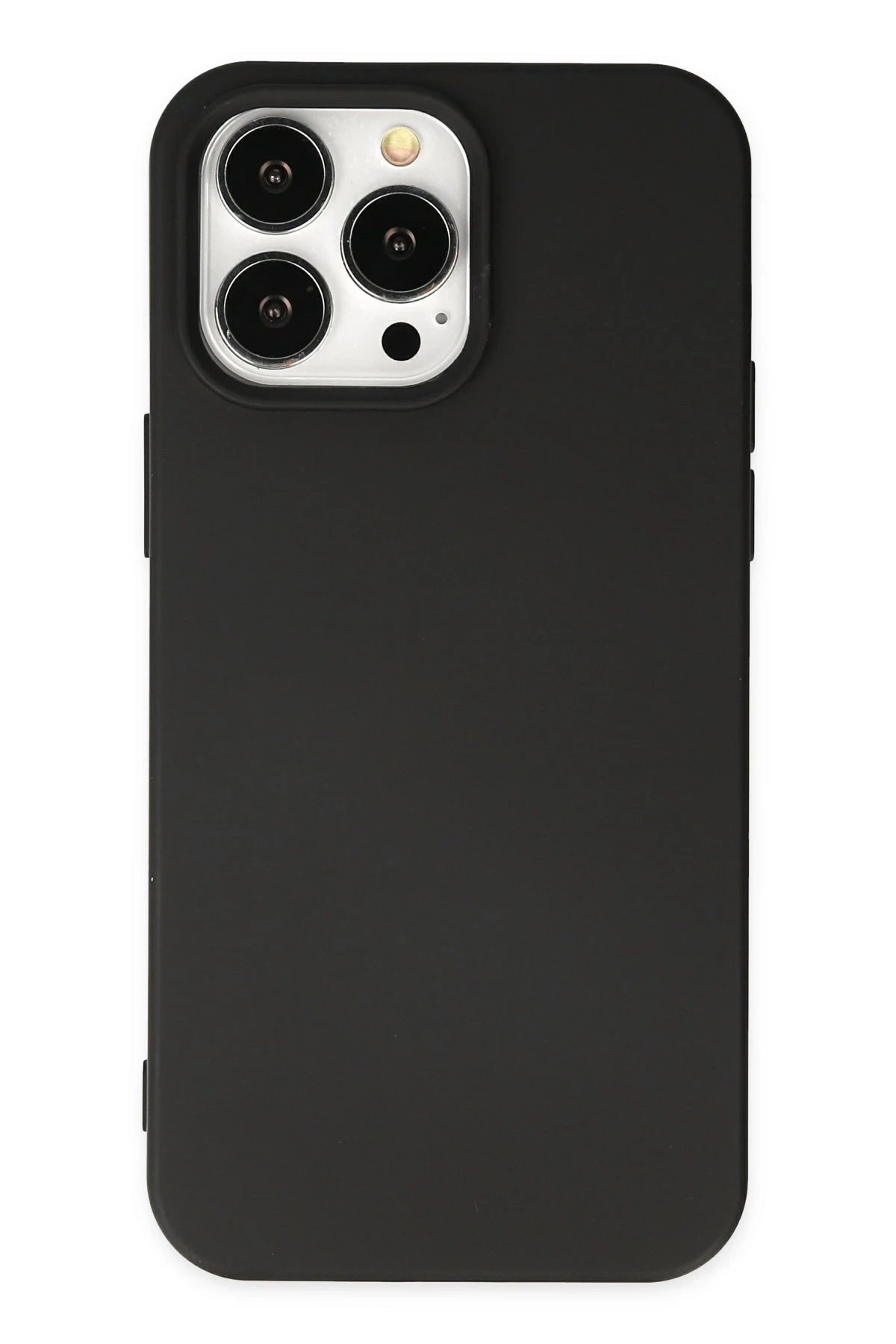 Newface iPhone 14 Pro Max Kılıf Nano içi Kadife Silikon - Siyah