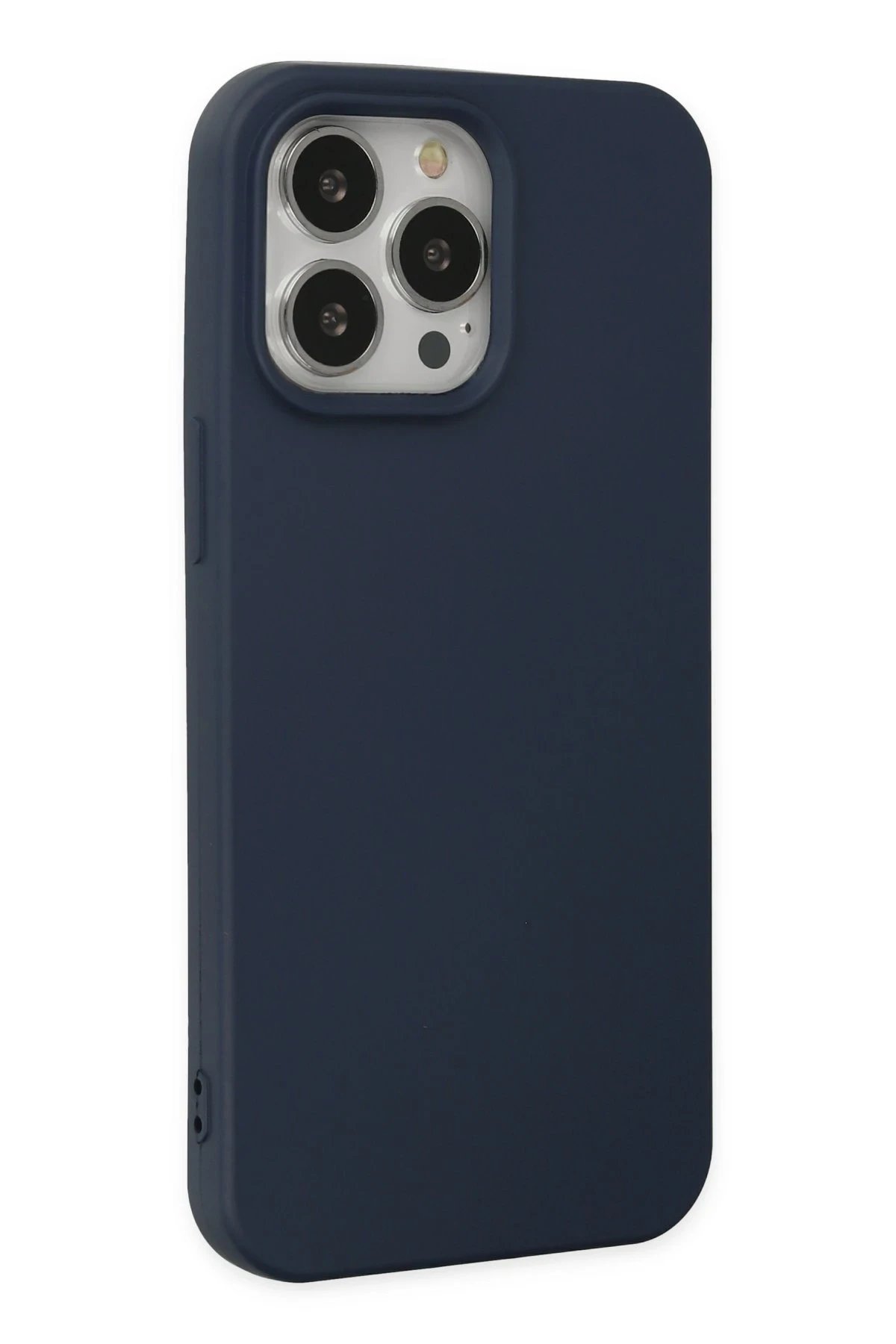 Newface iPhone 14 Pro Max Kılıf Nano içi Kadife Silikon - Lacivert