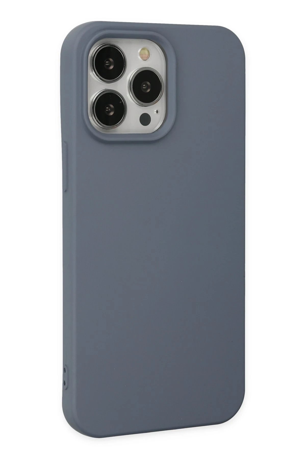 Newface iPhone 14 Pro Max Kılıf Nano içi Kadife Silikon - Gri