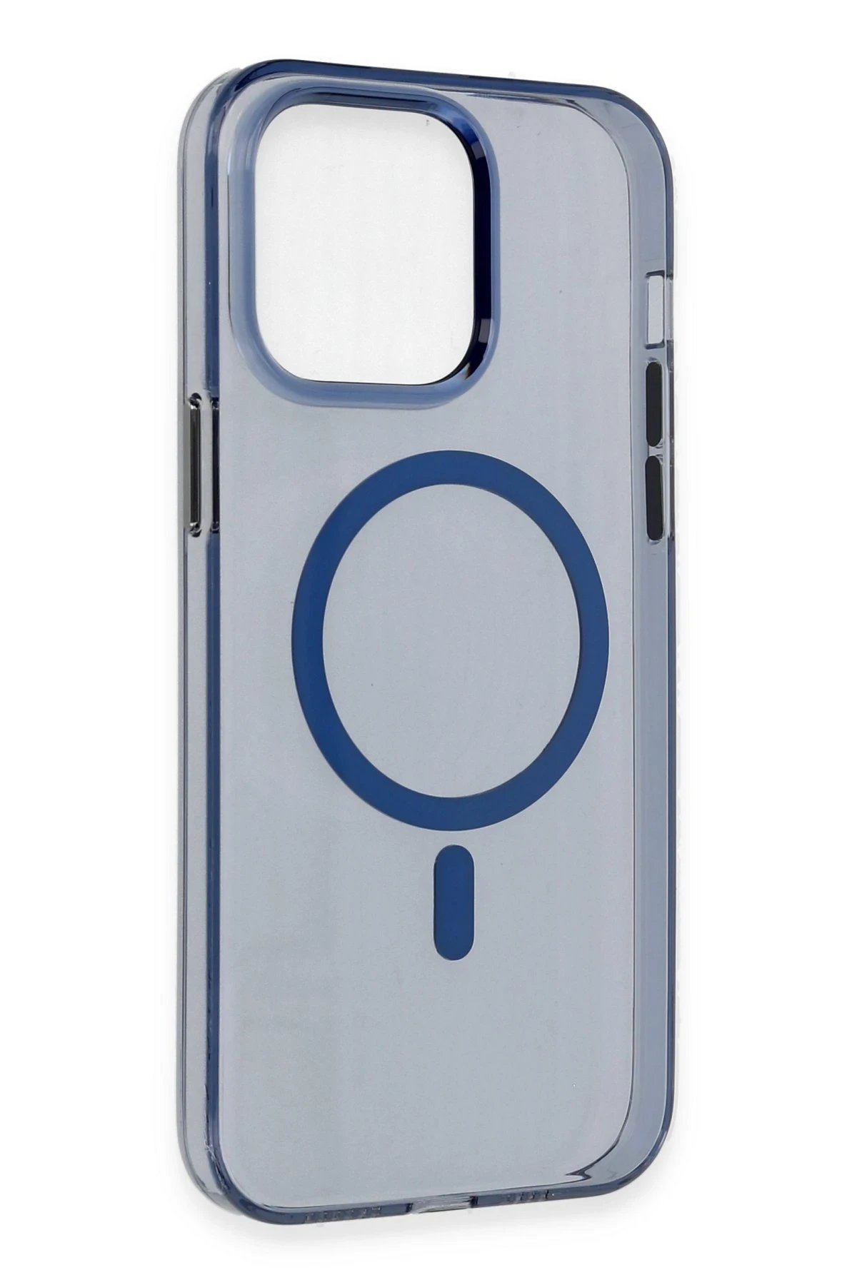 Newface iPhone 14 Pro Max Kılıf Tron Şeffaf Magsafe Kapak - Mavi