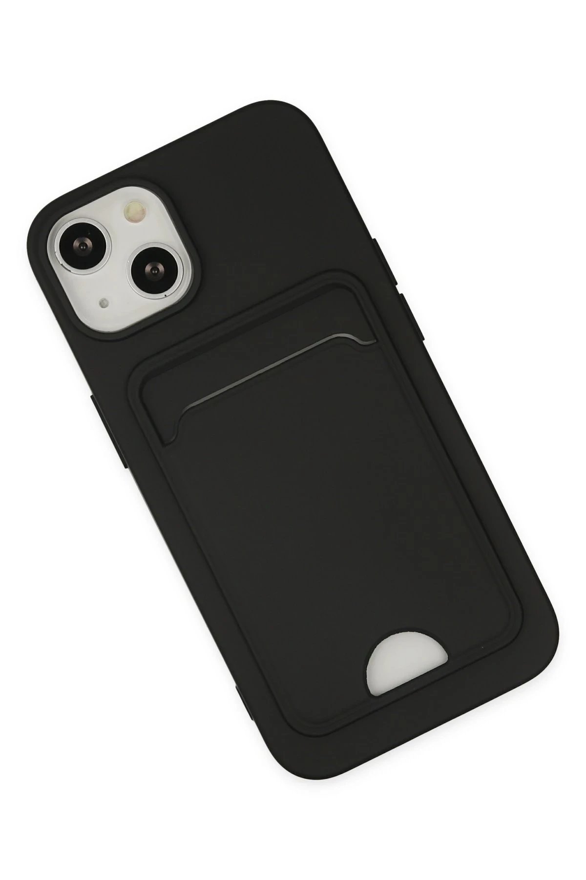 Newface iPhone 14 Plus Kılıf Kelvin Kartvizitli Silikon - Siyah