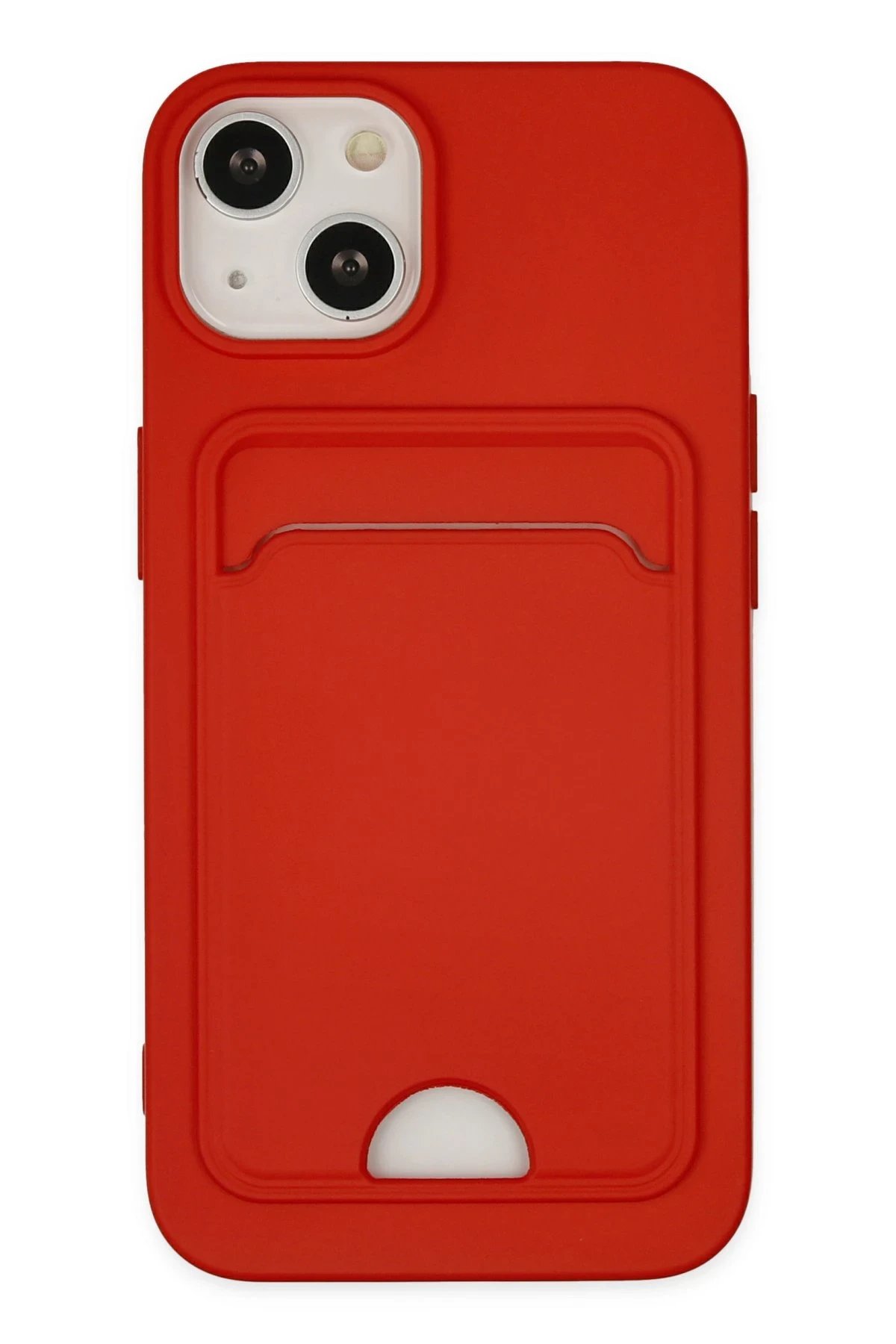 Newface iPhone 14 Plus Kılıf Kelvin Kartvizitli Silikon - Kırmızı