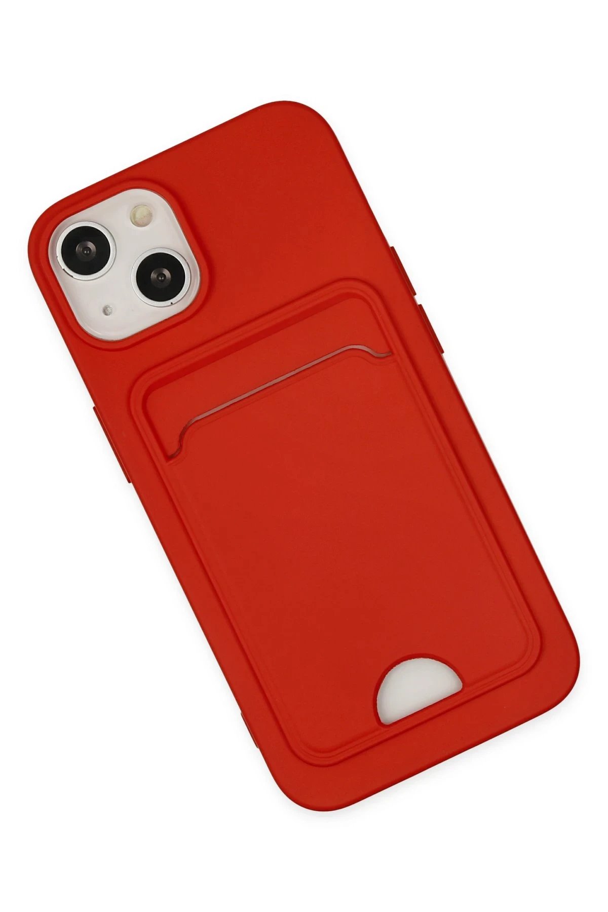 Newface iPhone 14 Plus Kılıf Kelvin Kartvizitli Silikon - Kırmızı