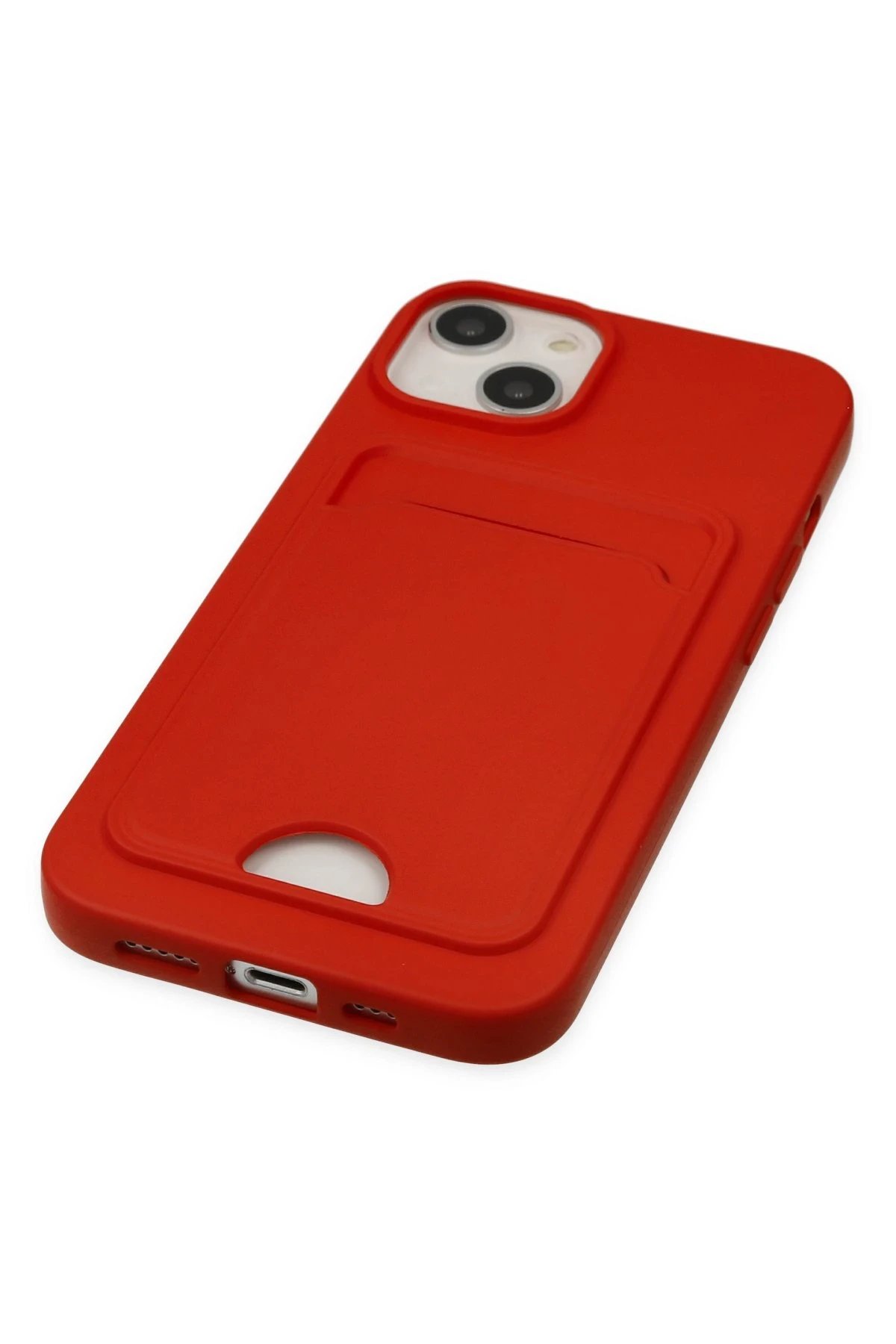 Newface iPhone 14 Plus Kılıf Kelvin Kartvizitli Silikon - Kırmızı