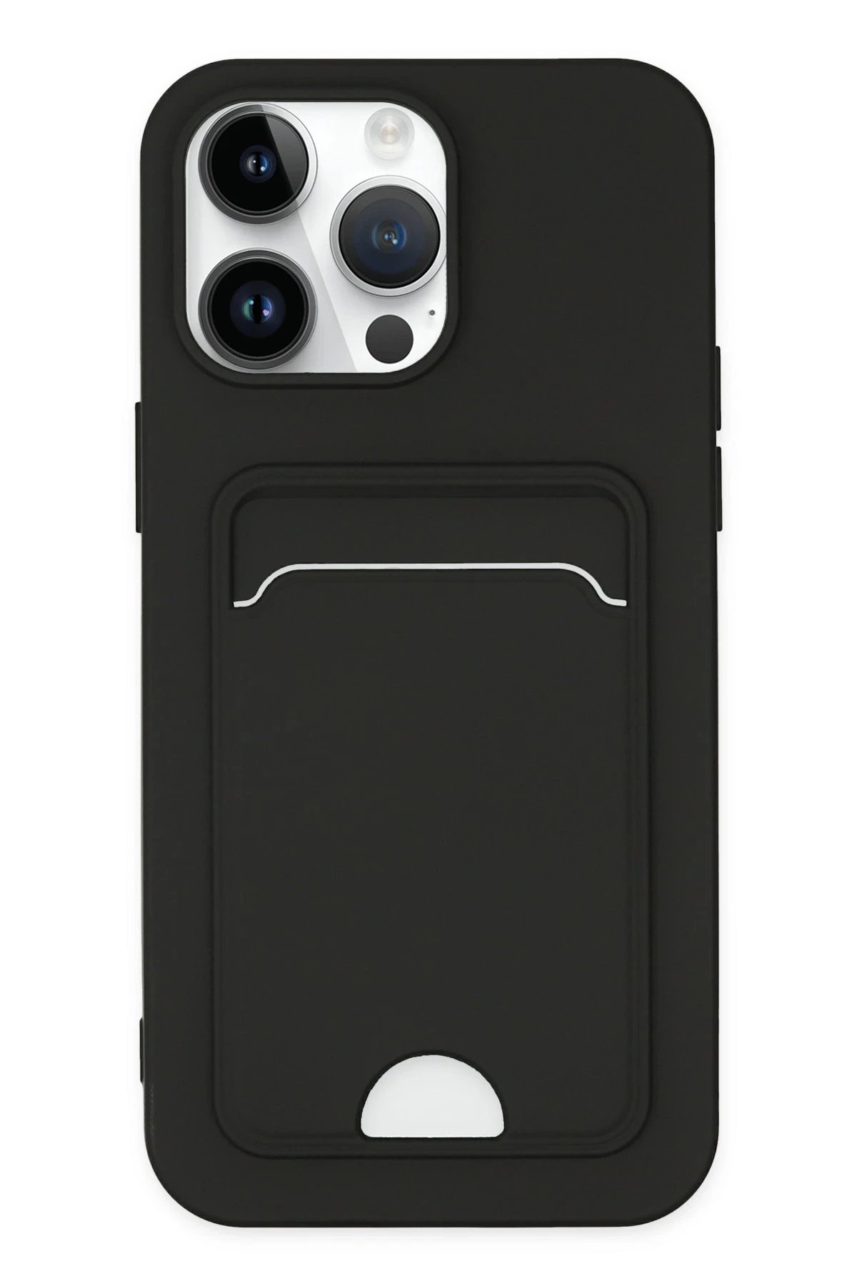 Newface iPhone 14 Pro Kılıf Kelvin Kartvizitli Silikon - Siyah