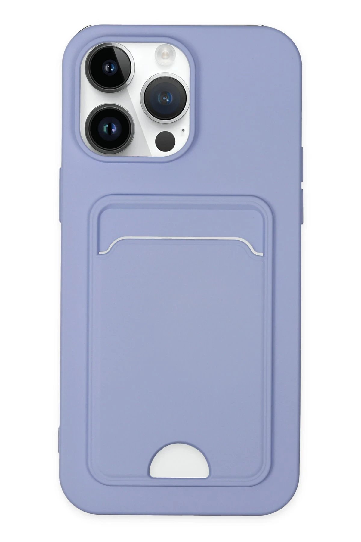 Newface iPhone 14 Pro Kılıf Kelvin Kartvizitli Silikon - Lila