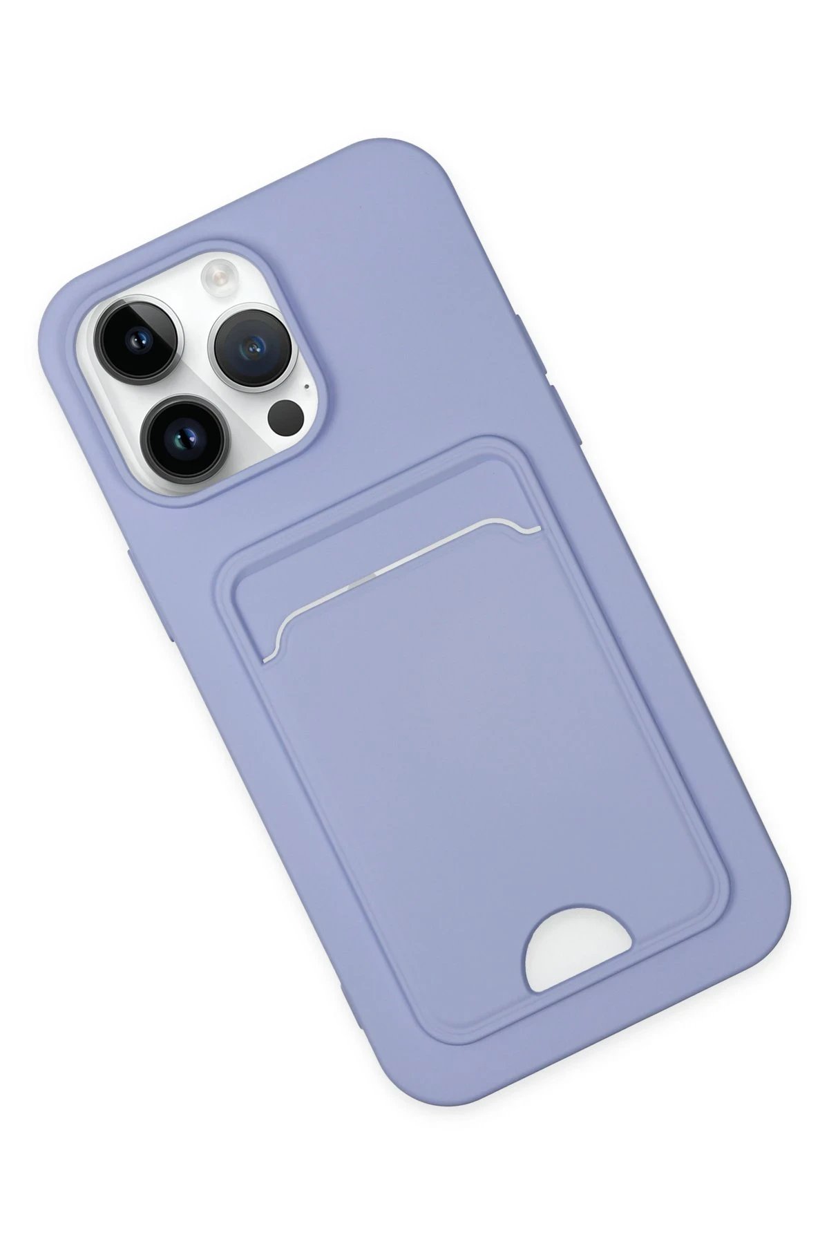 Newface iPhone 14 Pro Kılıf Kelvin Kartvizitli Silikon - Lila