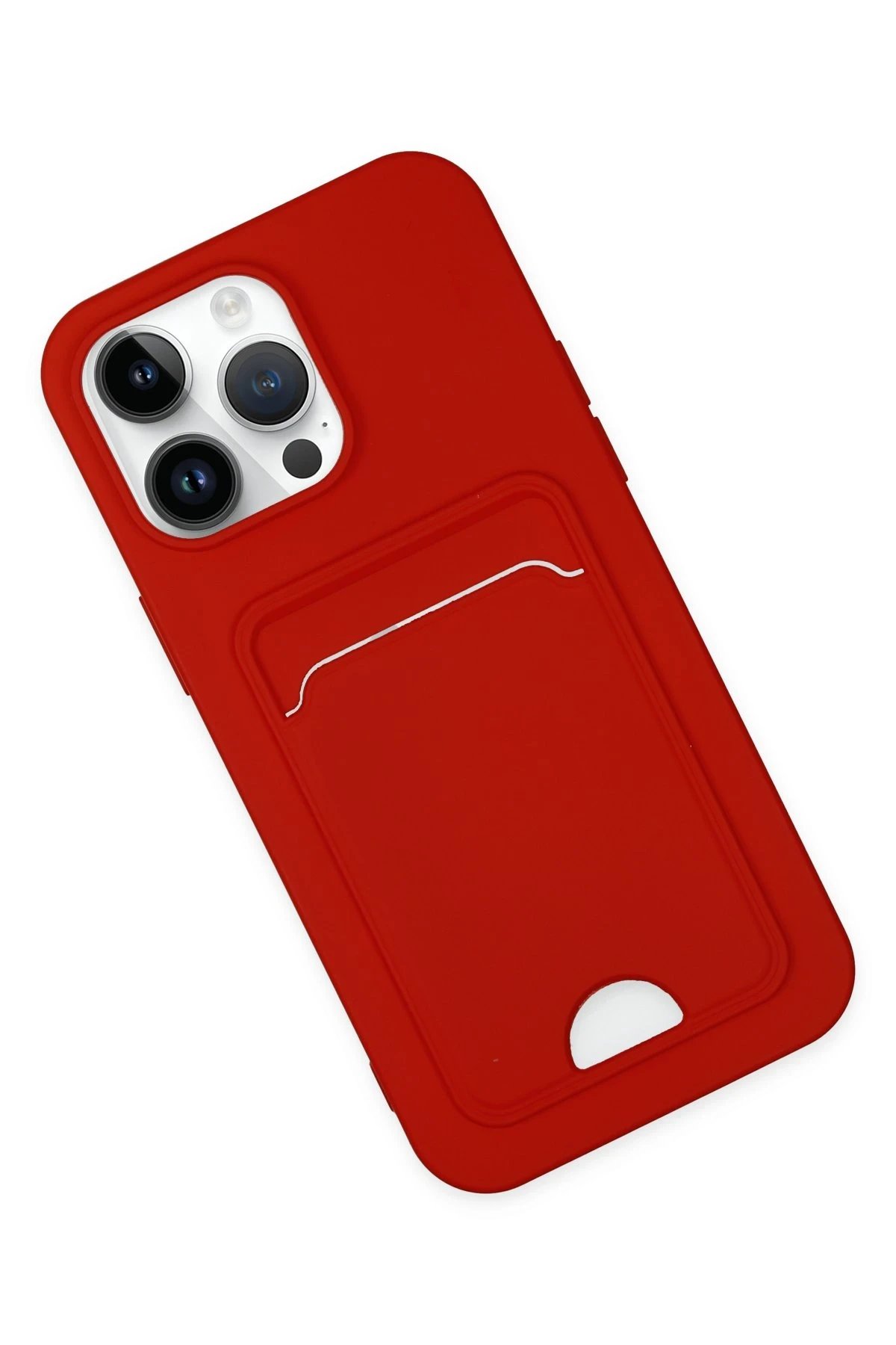 Newface iPhone 14 Pro Kılıf Kelvin Kartvizitli Silikon - Kırmızı