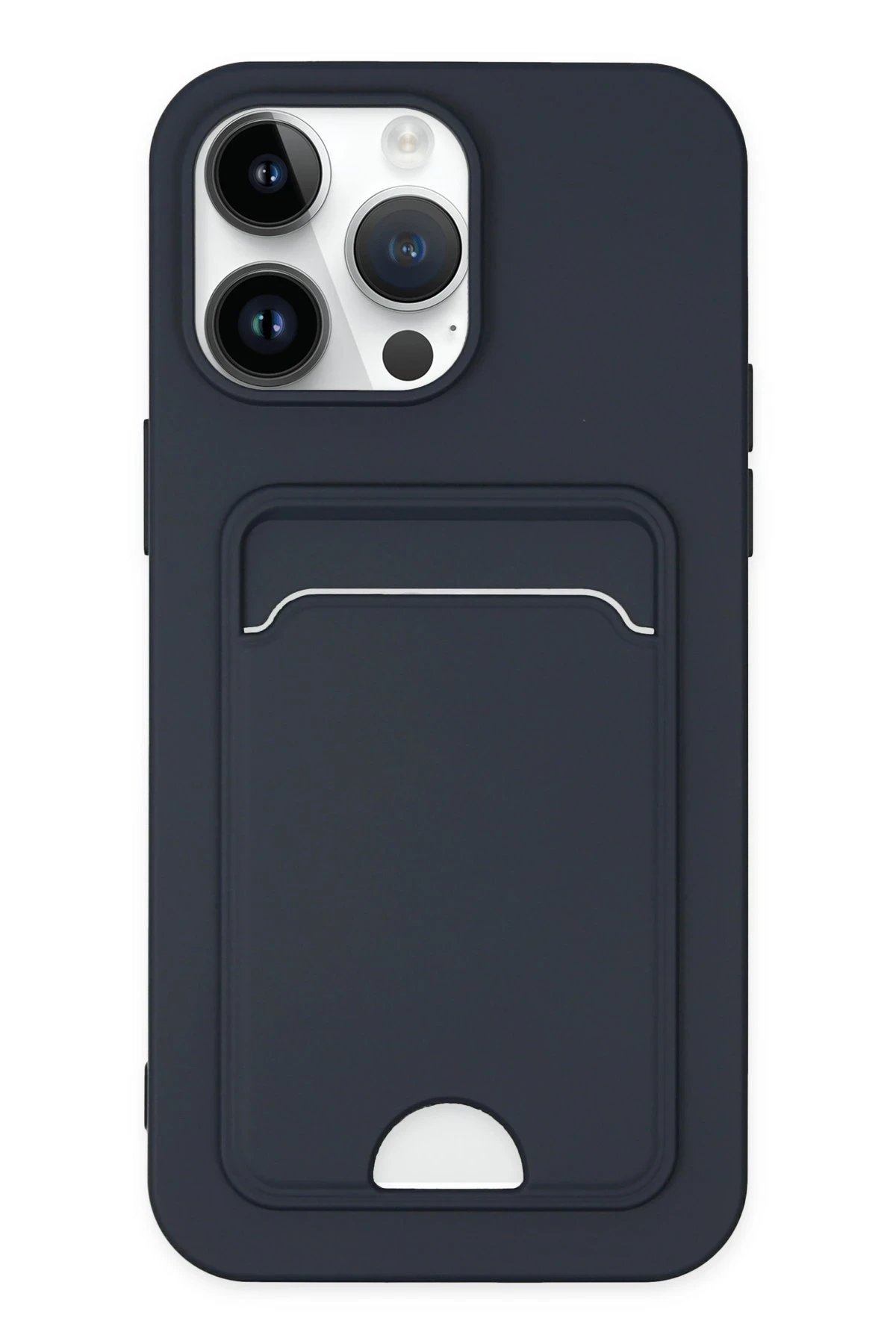 Newface iPhone 14 Pro Kılıf Kelvin Kartvizitli Silikon - Lacivert