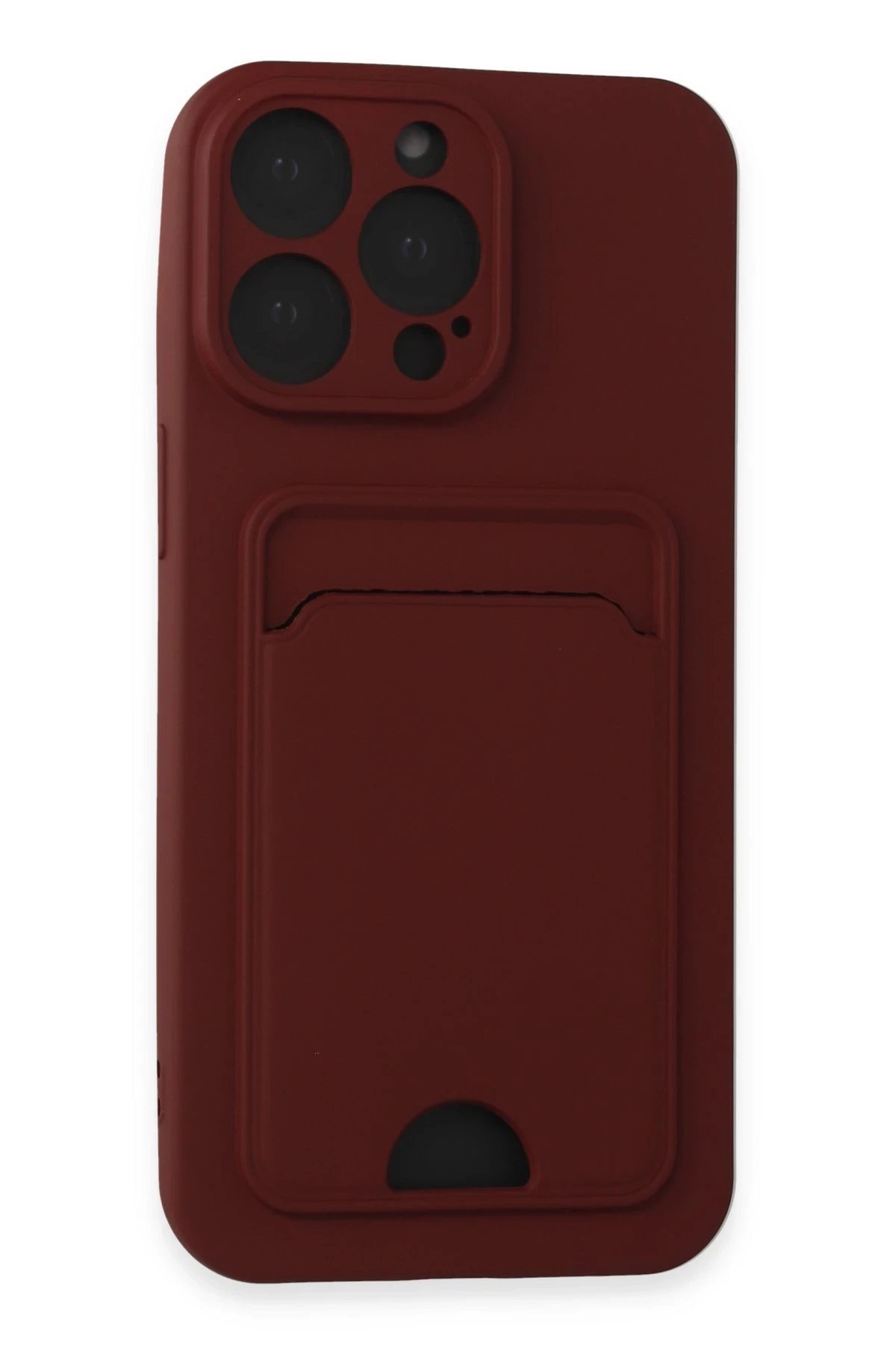 Newface iPhone 14 Pro Max Kılıf Kelvin Kartvizitli Silikon - Bordo