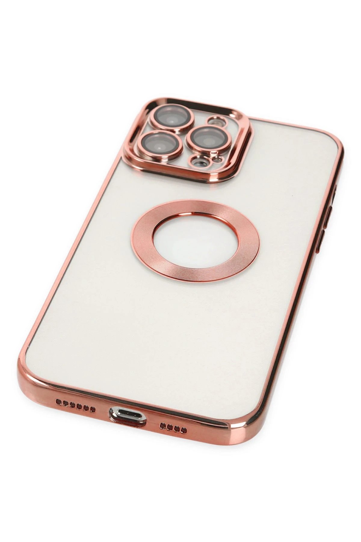 Newface iPhone 14 Pro Kılıf Slot Silikon - Rose Gold
