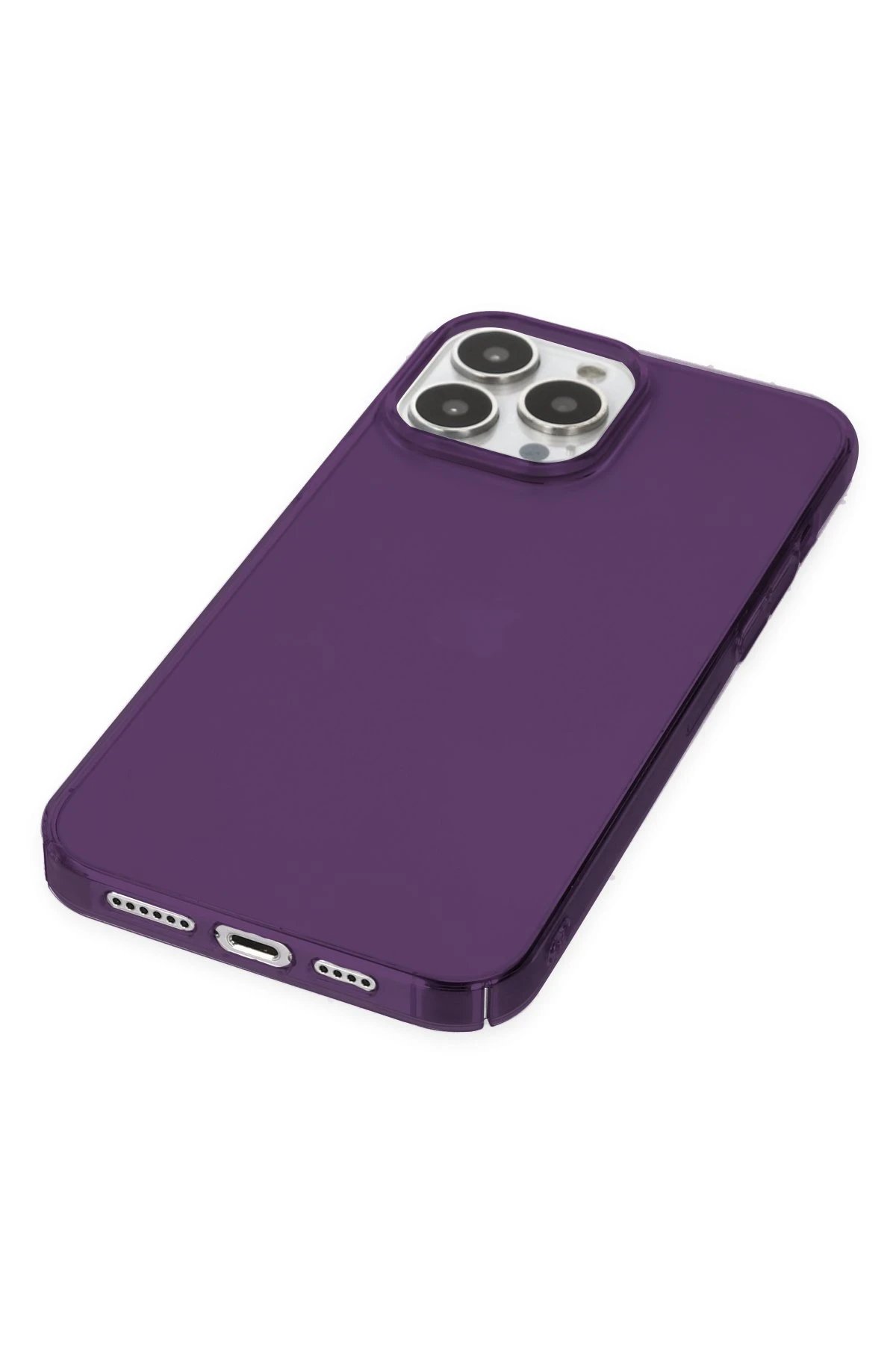 Newface iPhone 14 Pro Kılıf Pc Sert Şeffaf Kapak - Mor