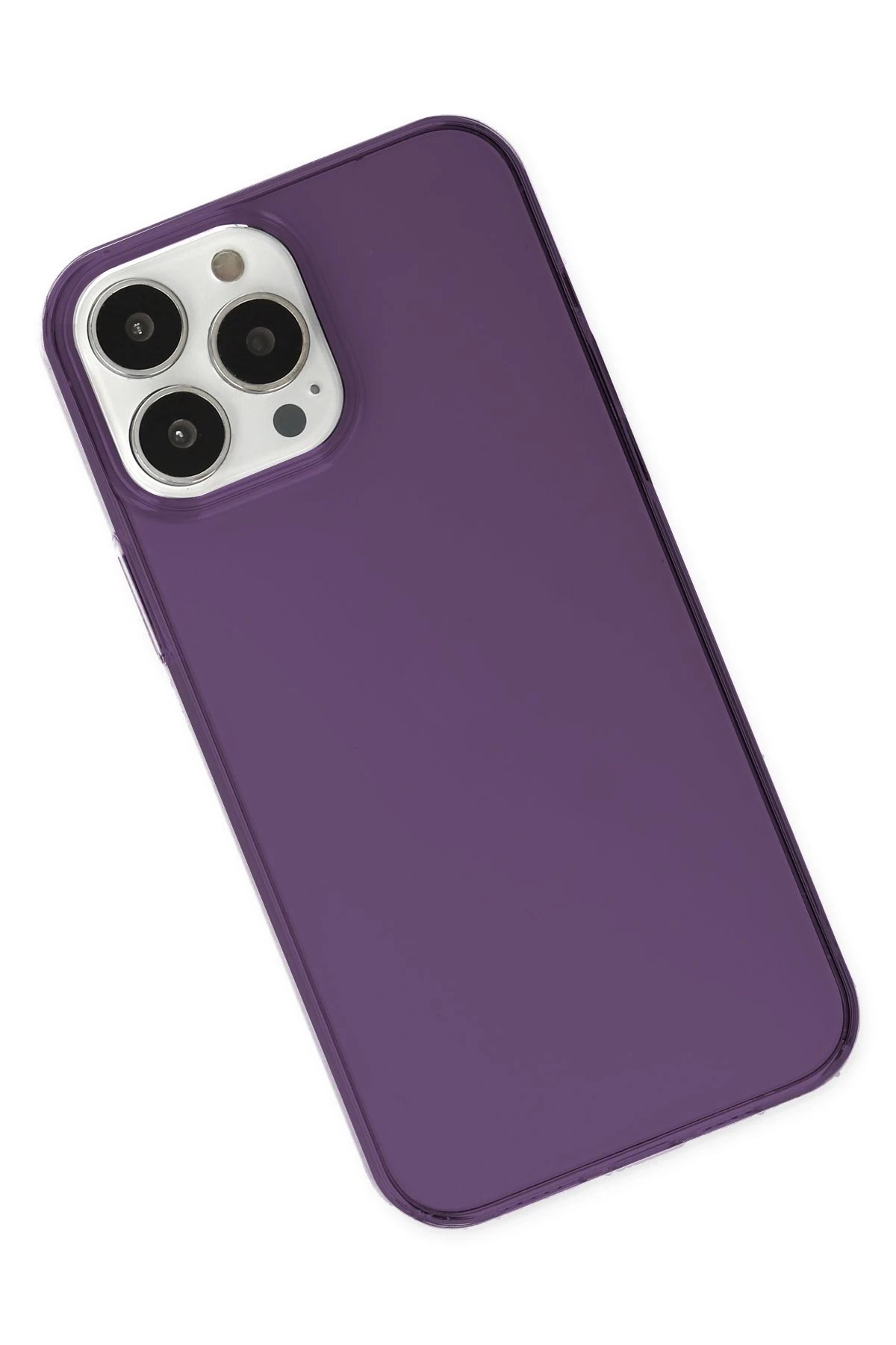 Newface iPhone 14 Pro Max Kılıf Pc Sert Şeffaf Kapak - Mor