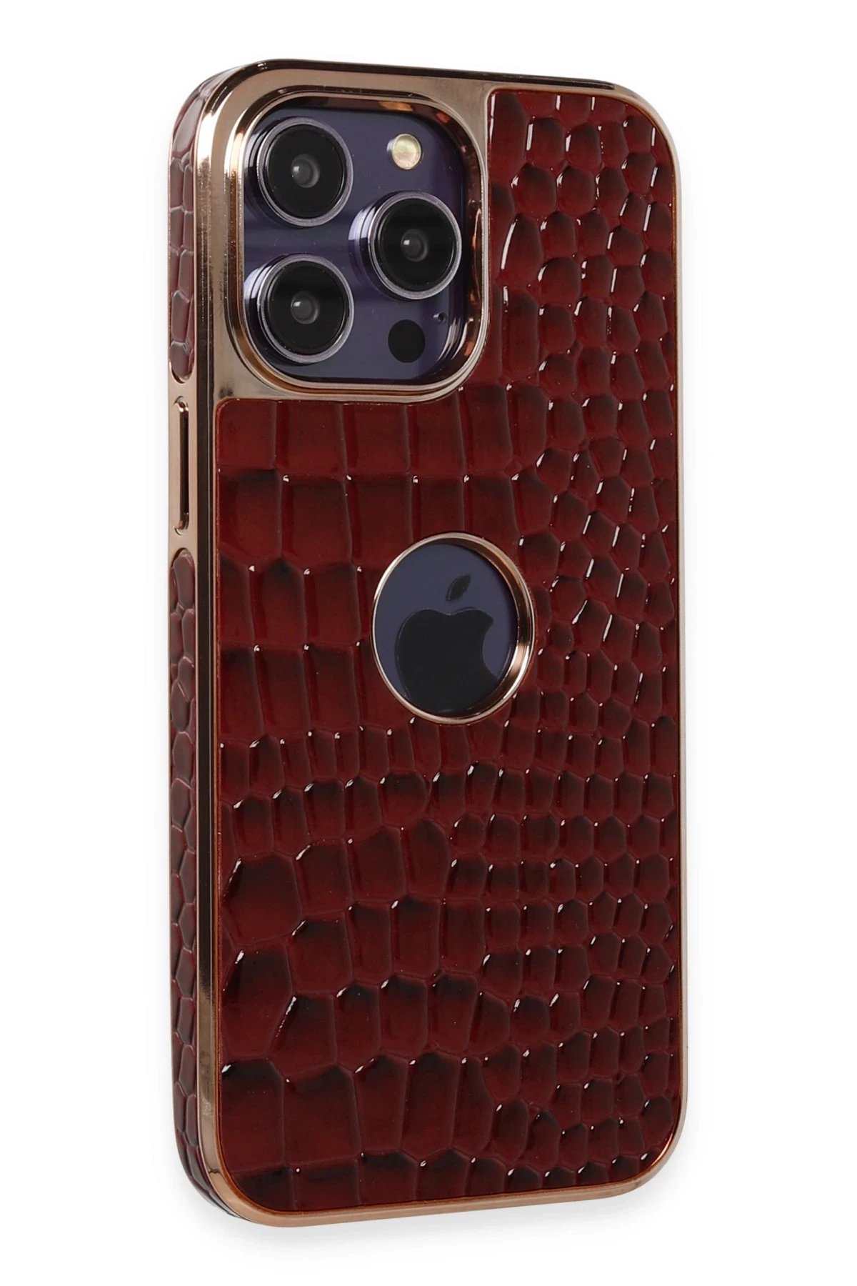 Newface iPhone 13 Pro Max Kılıf Snake Kapak - Bordo