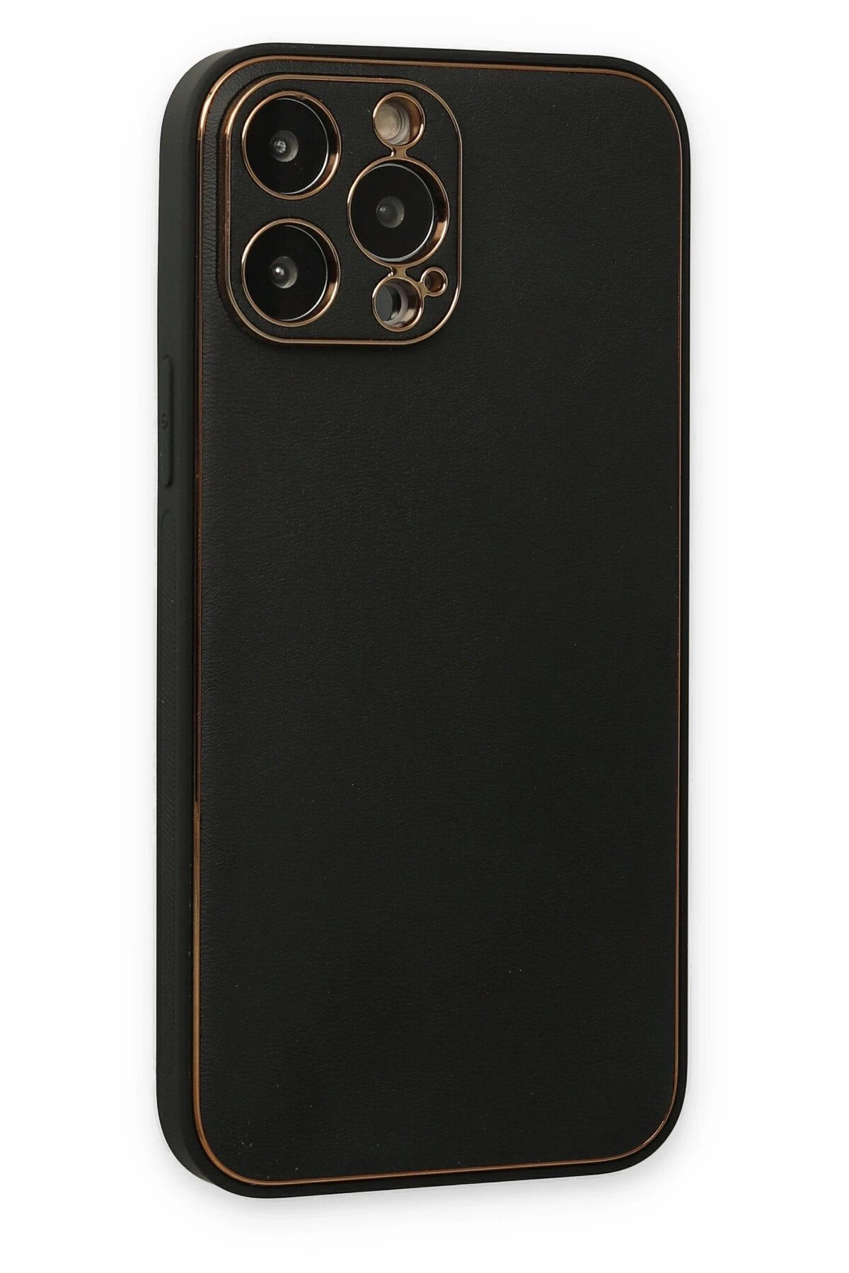 Newface iPhone 14 Pro Kılıf Coco Deri Silikon Kapak - Siyah