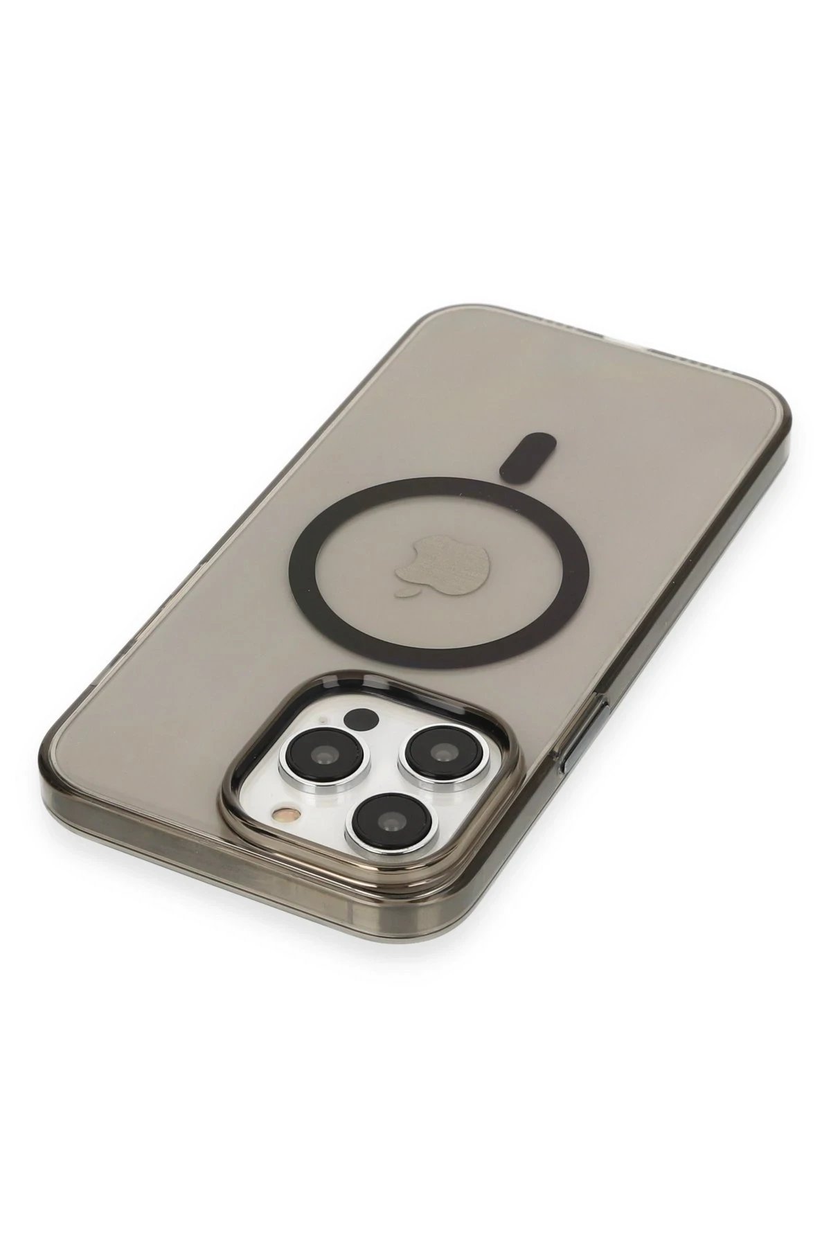 Newface iPhone 13 Pro Max Kılıf Tron Şeffaf Magsafe Kapak - Siyah