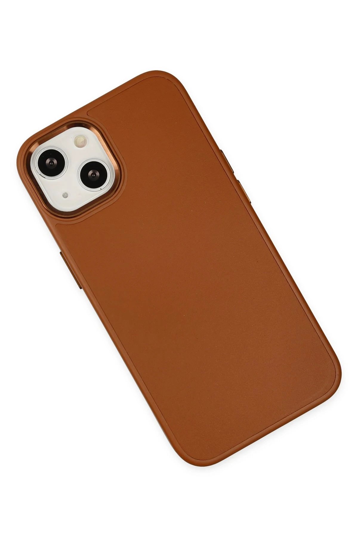 Newface iPhone 14 Plus Kılıf Asya Deri Silikon - Kahverengi