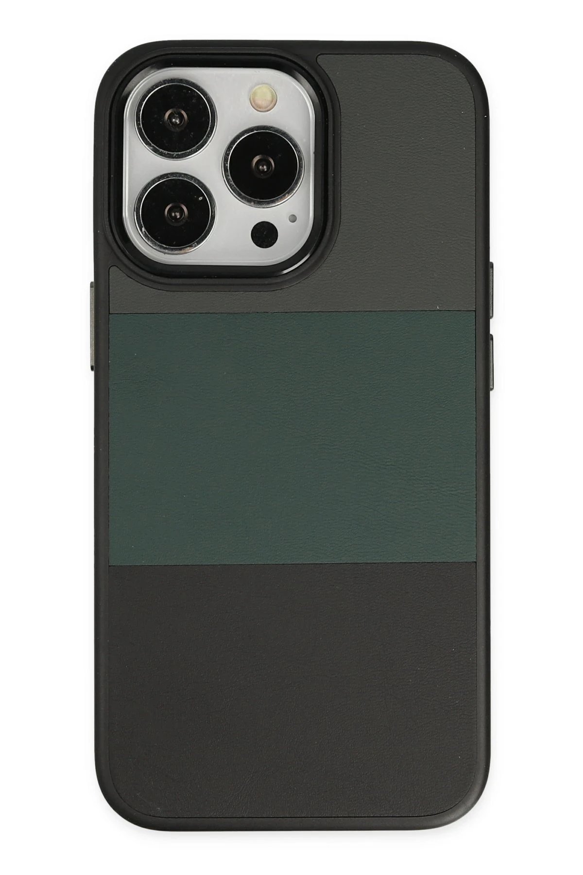 Newface iPhone 14 Pro Max Kılıf King Kapak - Gri-Siyah