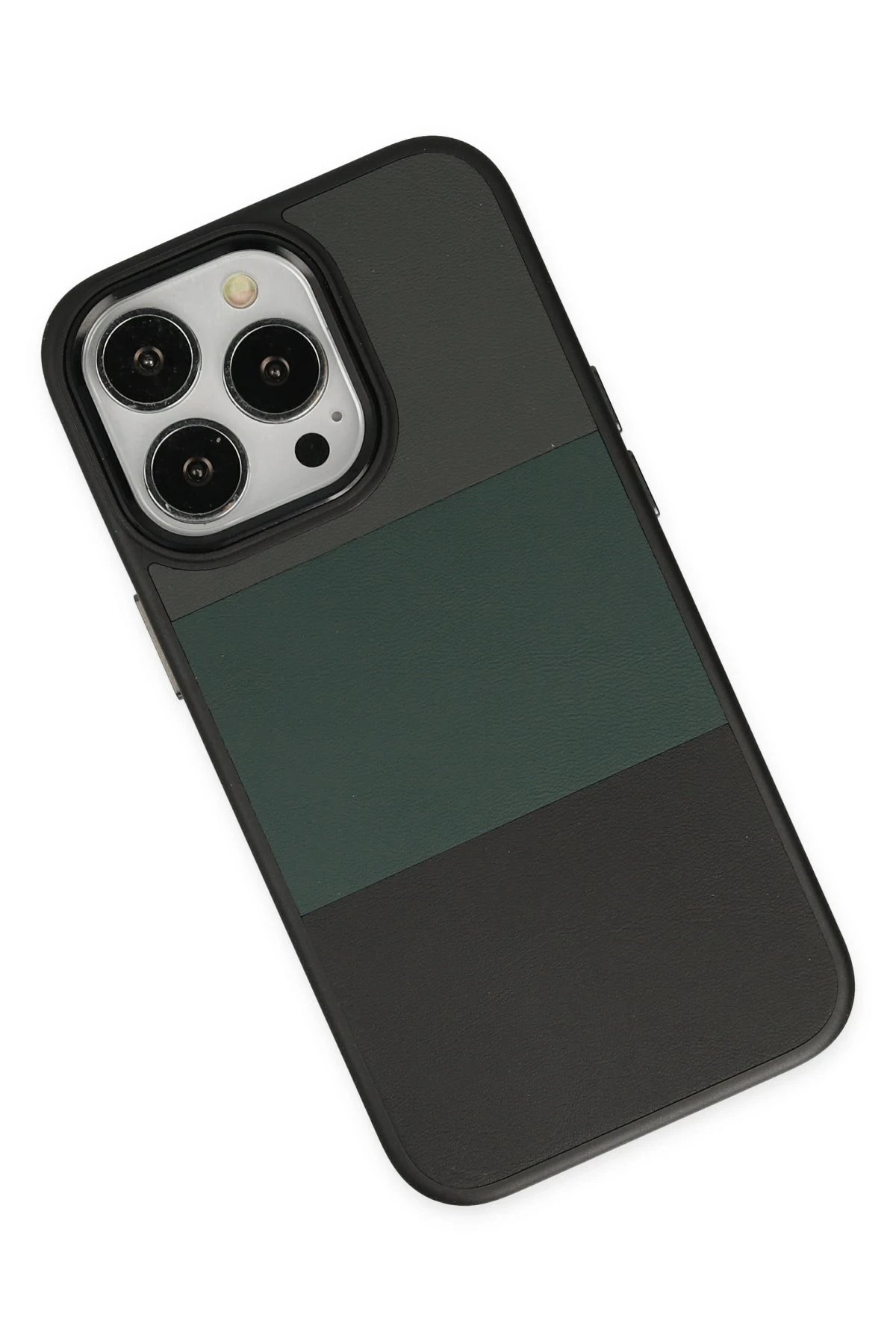 Newface iPhone 14 Pro Max Kılıf King Kapak - Gri-Siyah