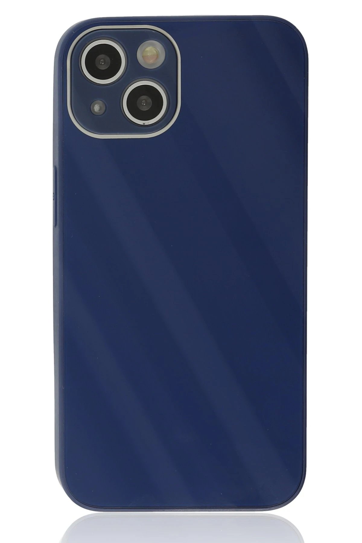 Newface iPhone 14 Plus Kılıf Glass Kapak - Lacivert