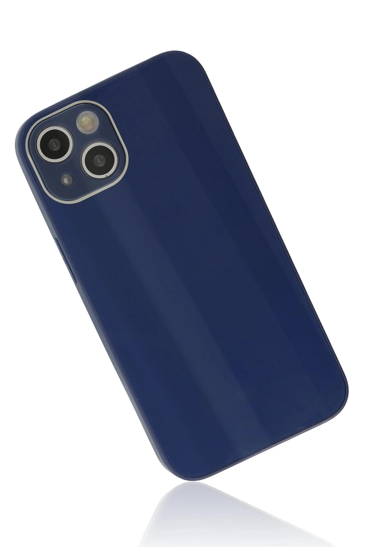 Newface iPhone 14 Plus Kılıf Glass Kapak - Lacivert