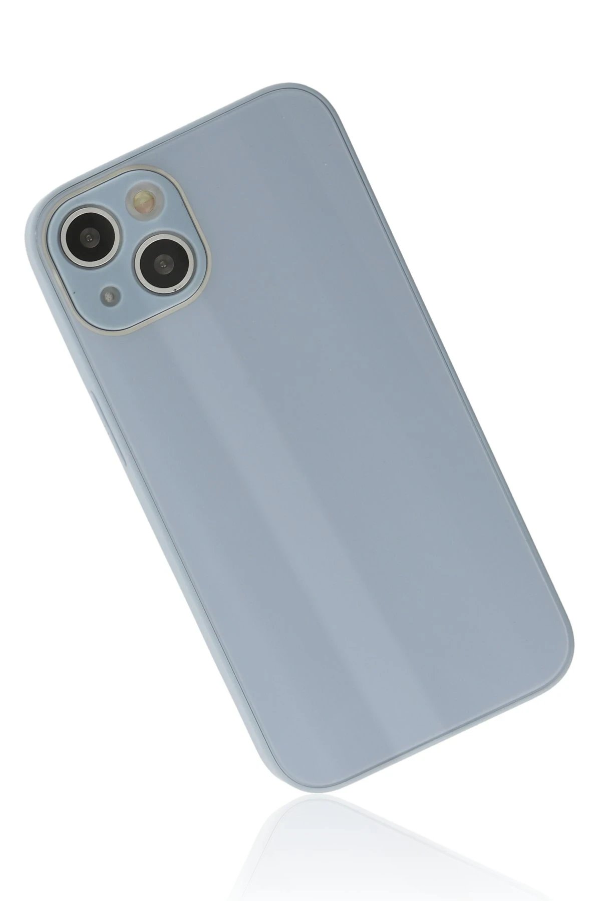 Newface iPhone 14 Plus Kılıf Glass Kapak - Sky Blue