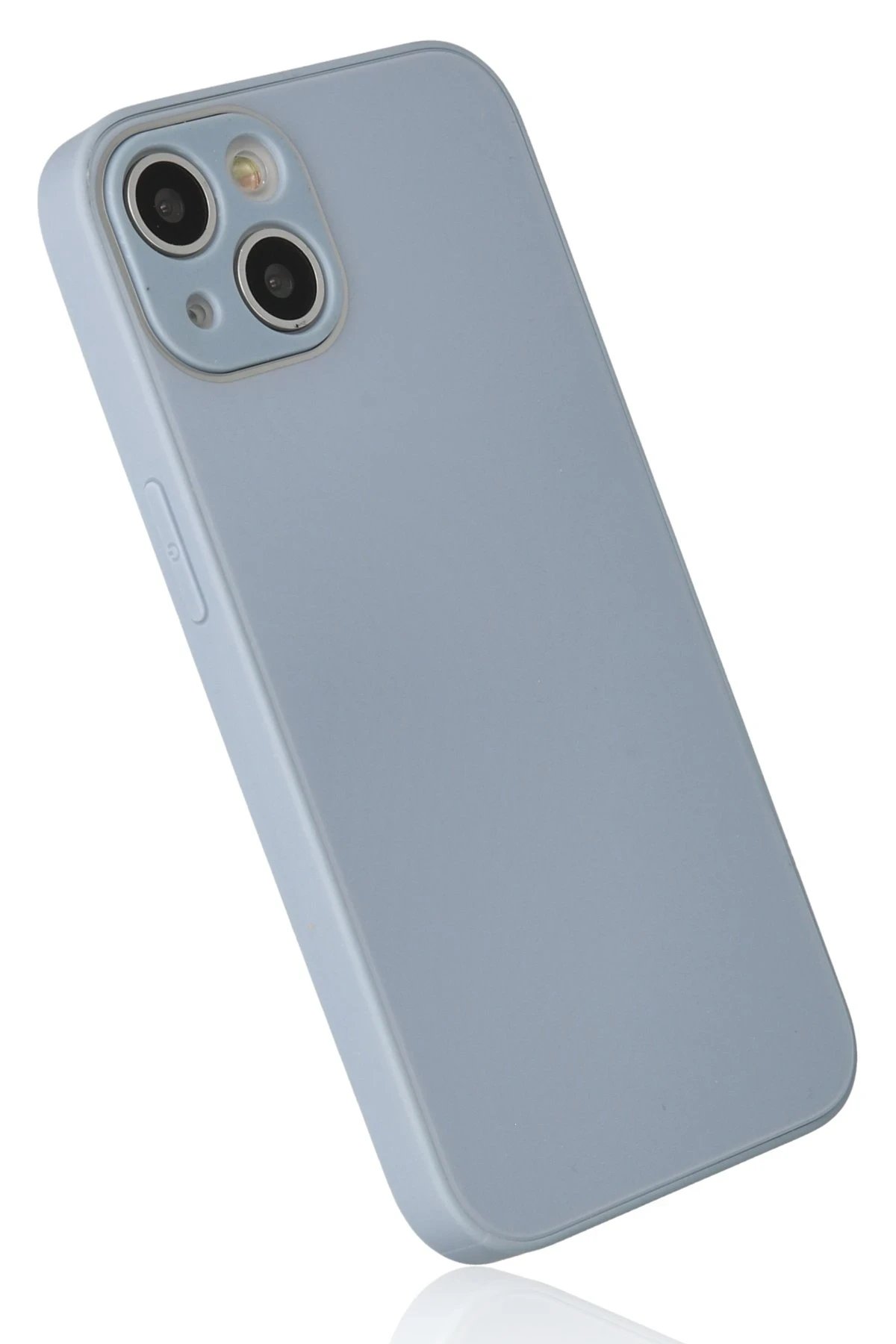 Newface iPhone 14 Plus Kılıf Glass Kapak - Sky Blue