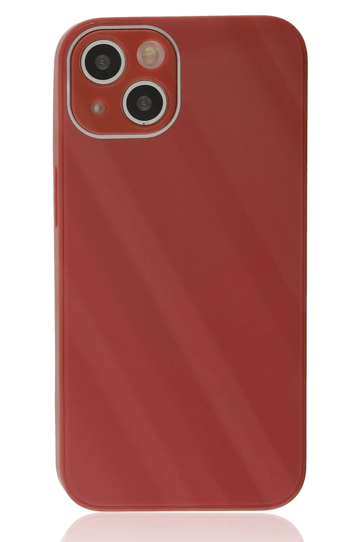 Newface iPhone 14 Plus Kılıf Glass Kapak - Bordo