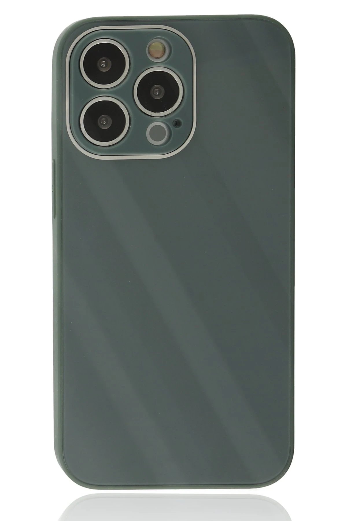 Newface iPhone 14 Pro Kılıf Glass Kapak - Koyu Yeşil