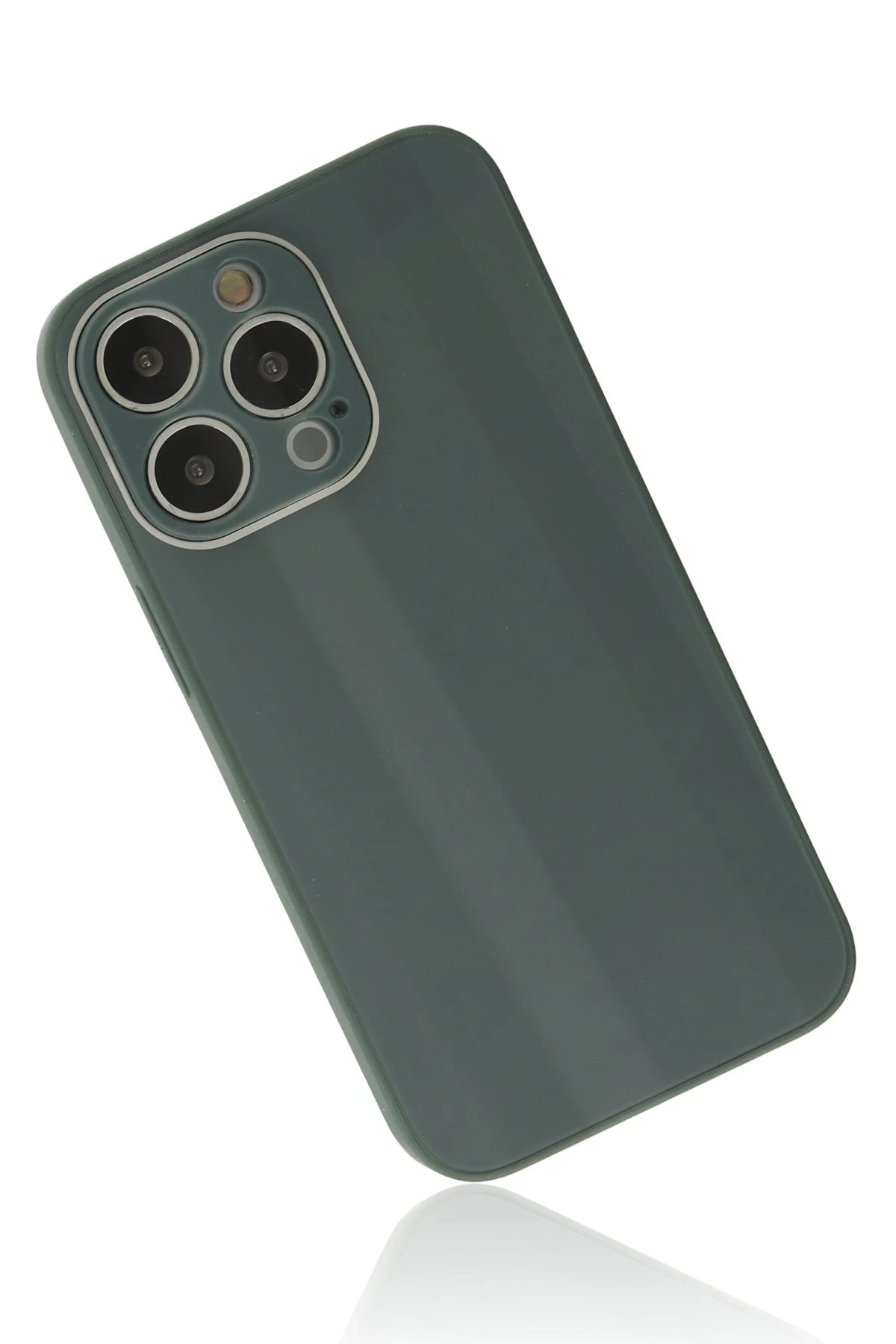 Newface iPhone 14 Pro Kılıf Glass Kapak - Koyu Yeşil