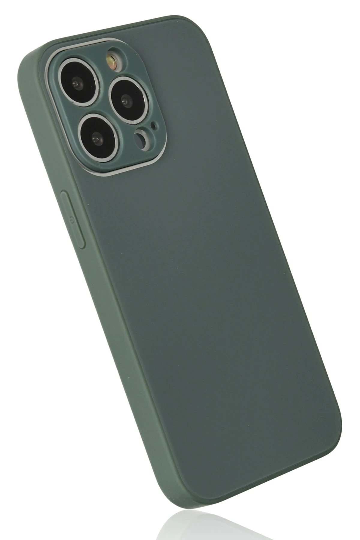 Newface iPhone 14 Pro Kılıf Glass Kapak - Koyu Yeşil