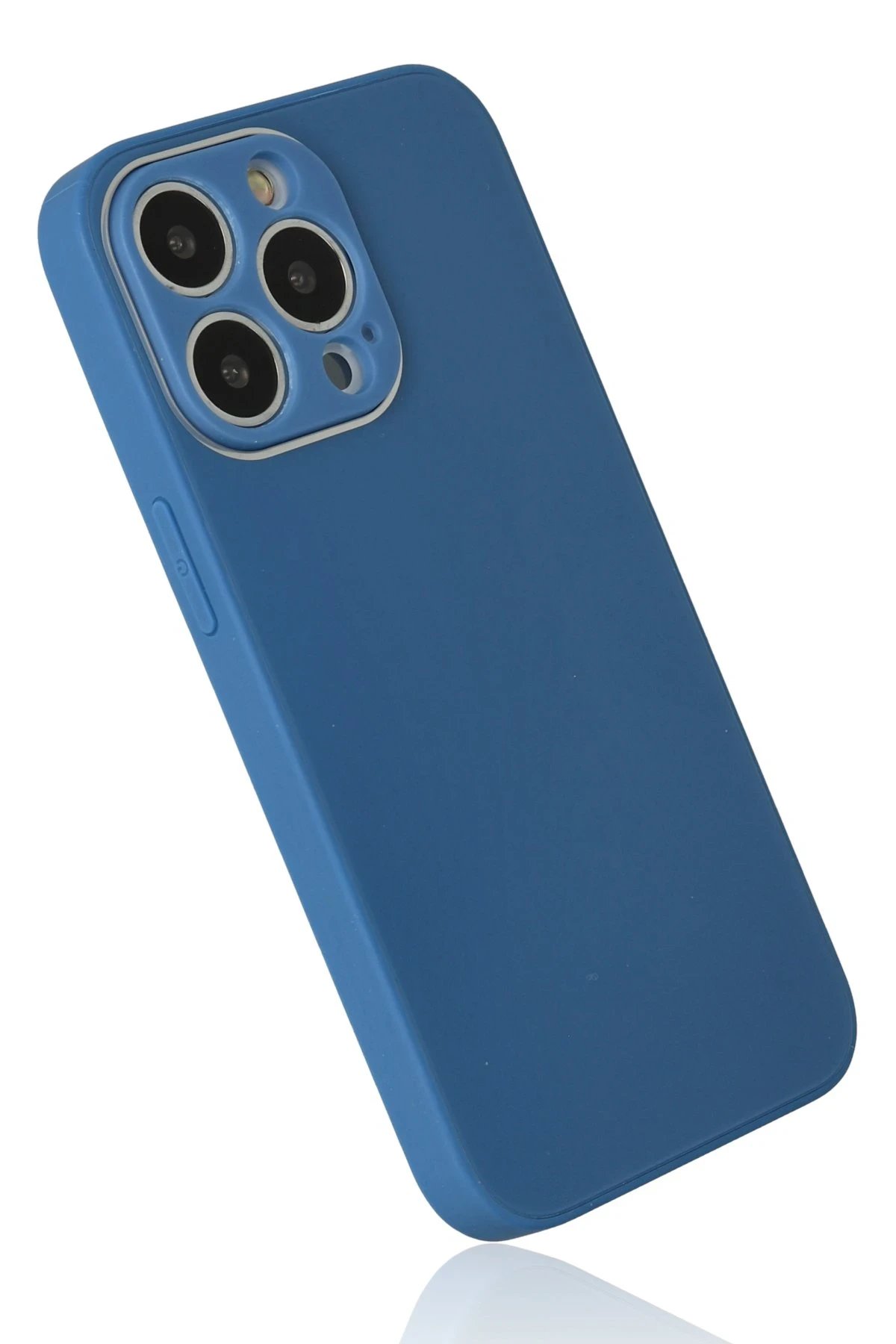 Newface iPhone 14 Pro Kılıf Glass Kapak - Mavi