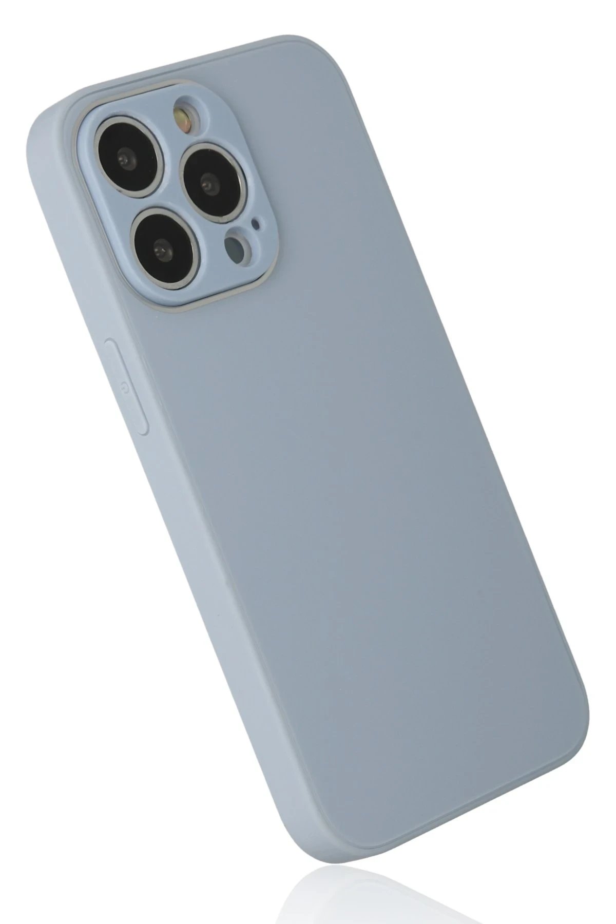 Newface iPhone 14 Pro Max Kılıf Glass Kapak - Sky Blue