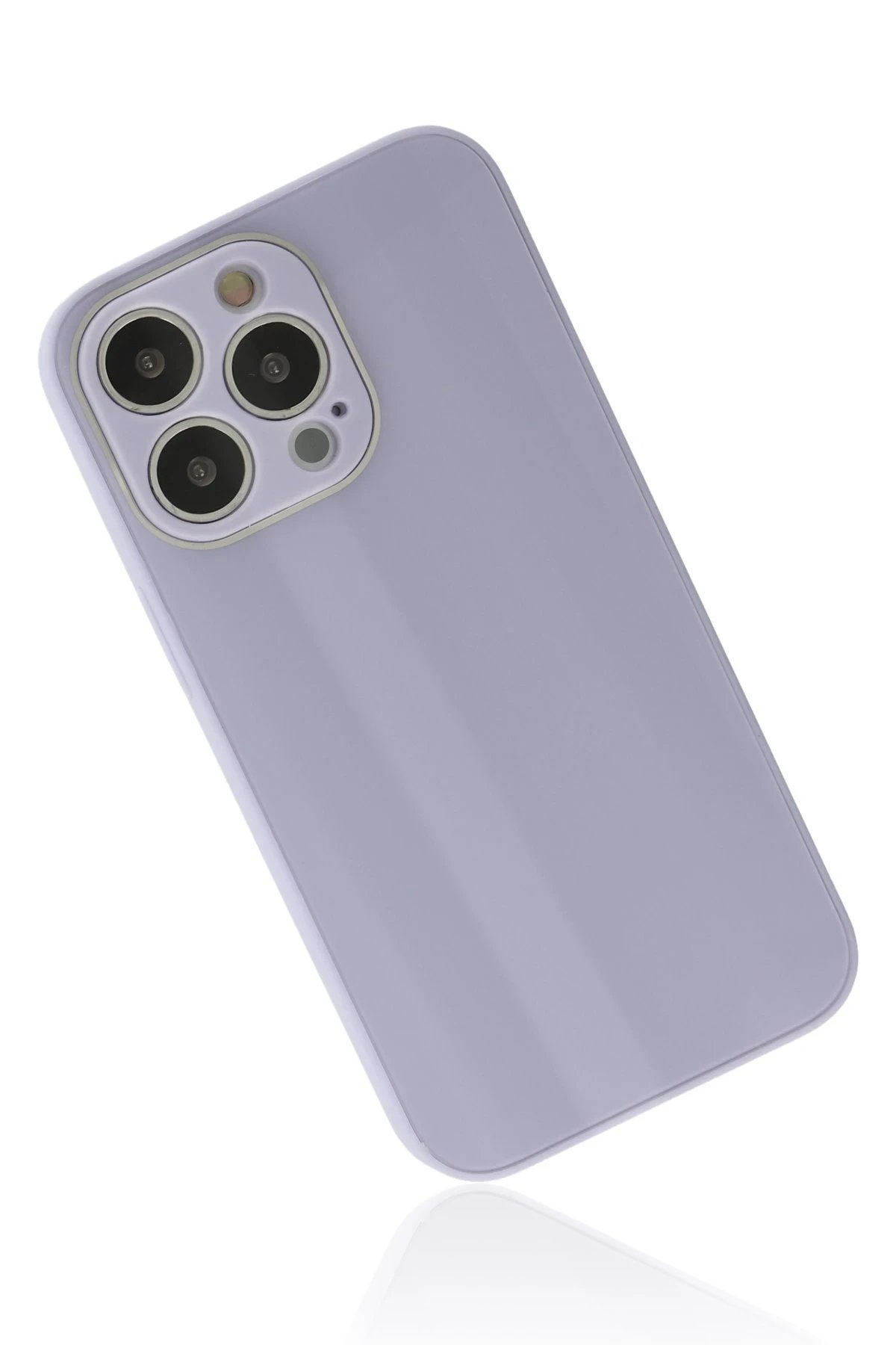 Newface iPhone 14 Pro Max Kılıf Glass Kapak - Lila