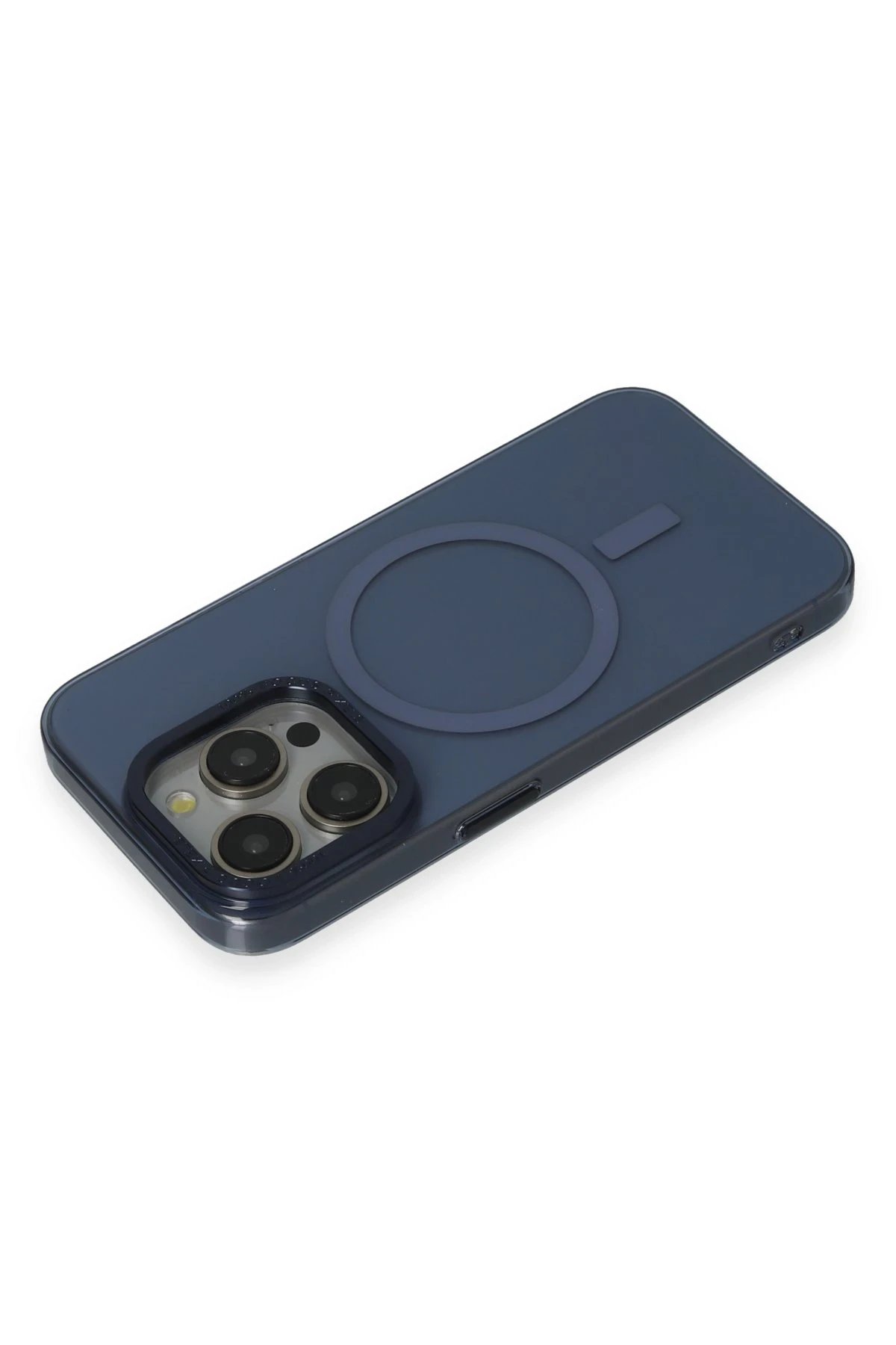 Newface iPhone 15 Pro Max Kılıf Anka PC Magneticsafe Sert Metal Kapak - Lacivert