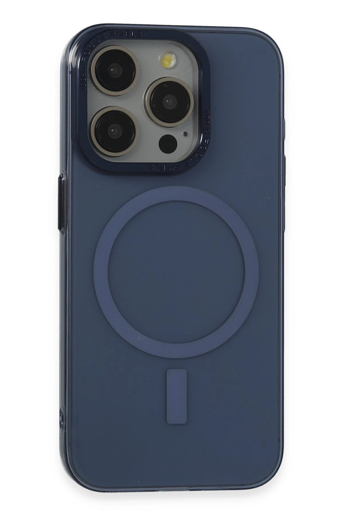 Newface iPhone 15 Pro Max Kılıf Anka PC Magneticsafe Sert Metal Kapak - Lacivert