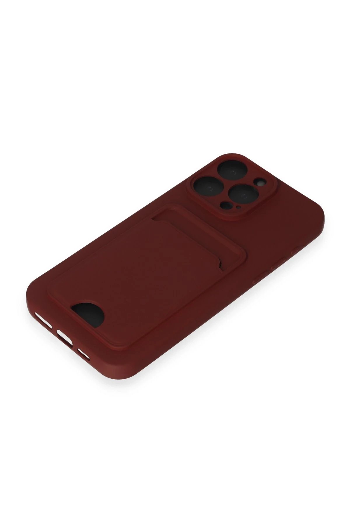 Newface iPhone 15 Pro Kılıf Kelvin Kartvizitli Silikon - Bordo